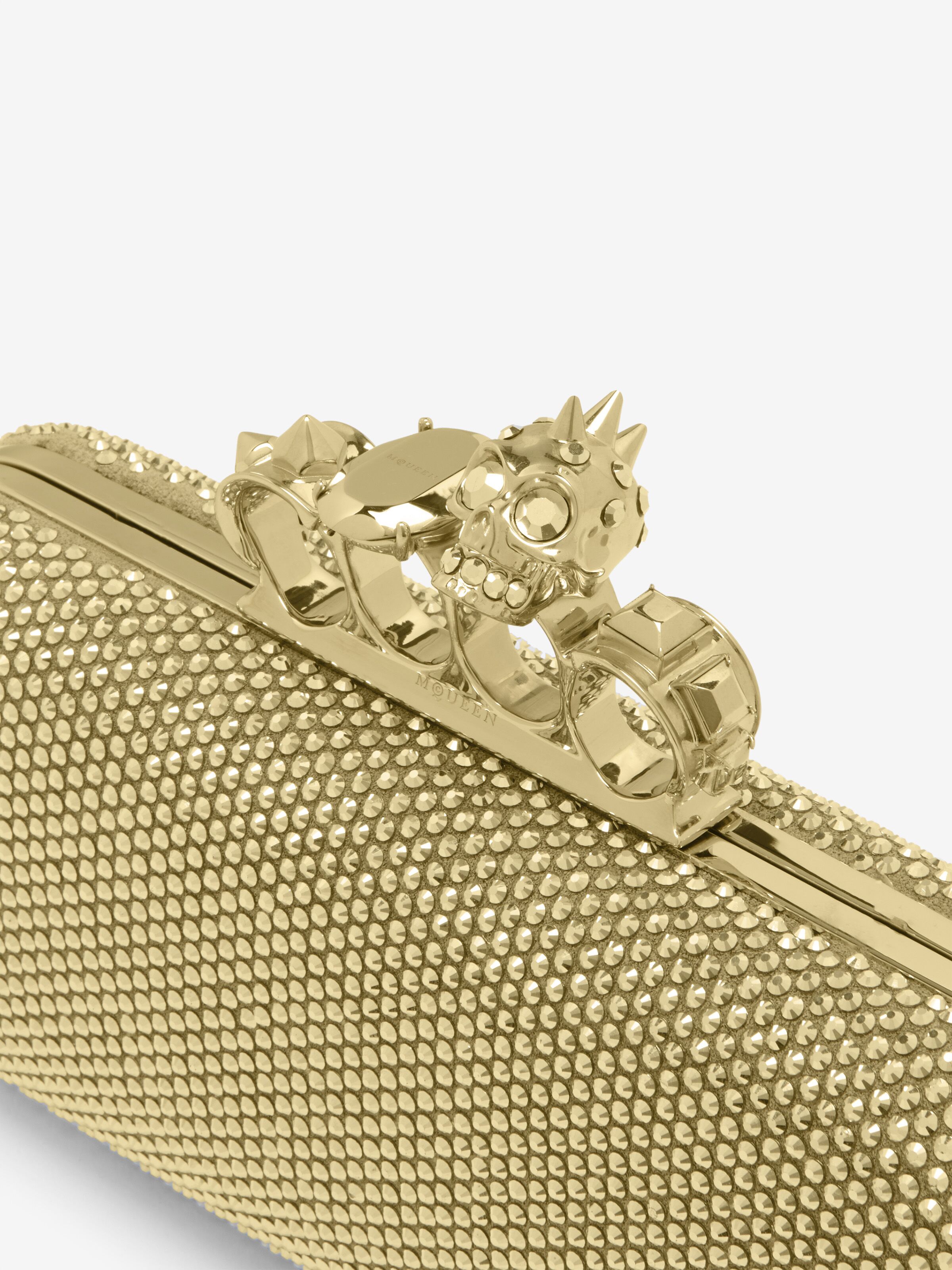 Long Knuckle Clutch für Damen in Gold-Finish in Kalb Leder | Alexander McQueen - image 5