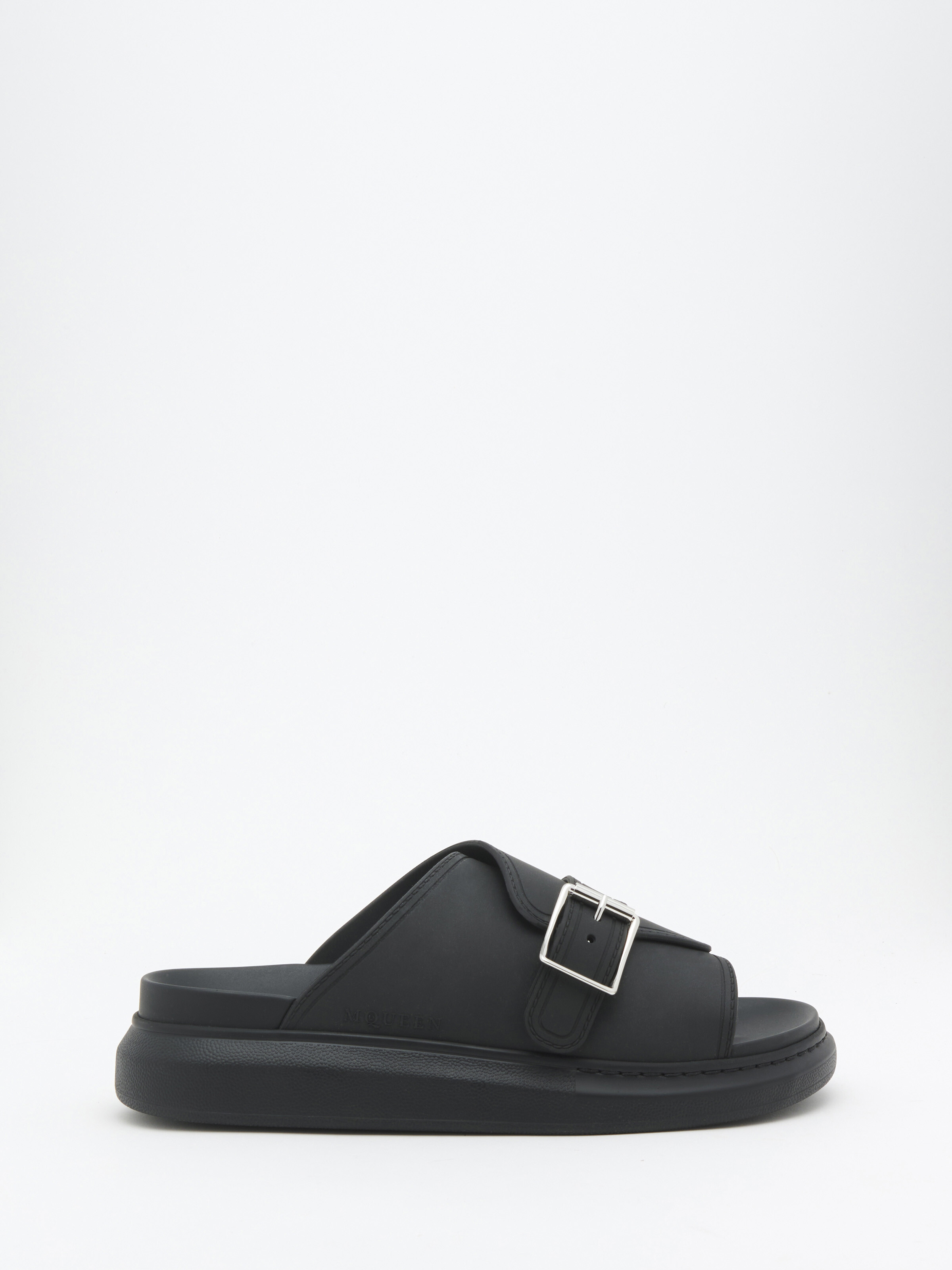 Women's Hybrid Buckle Sandal in Black in TPU | Alexander McQueen - image 1