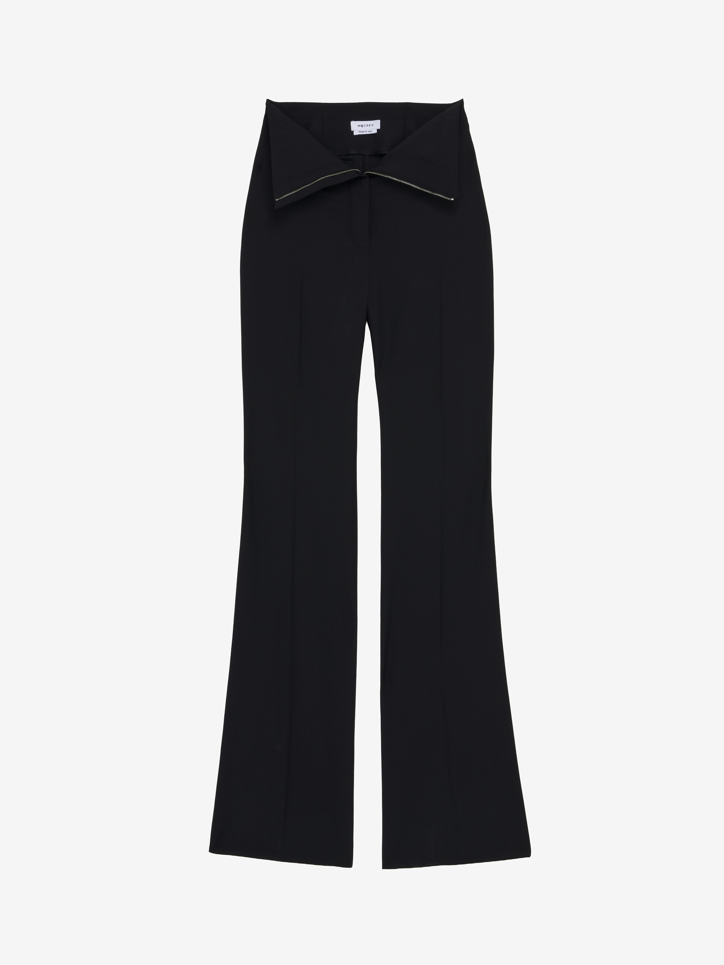 Pantalon à taille repliée pour Femme en Noir in 100% Laine | Alexander McQueen - image 1