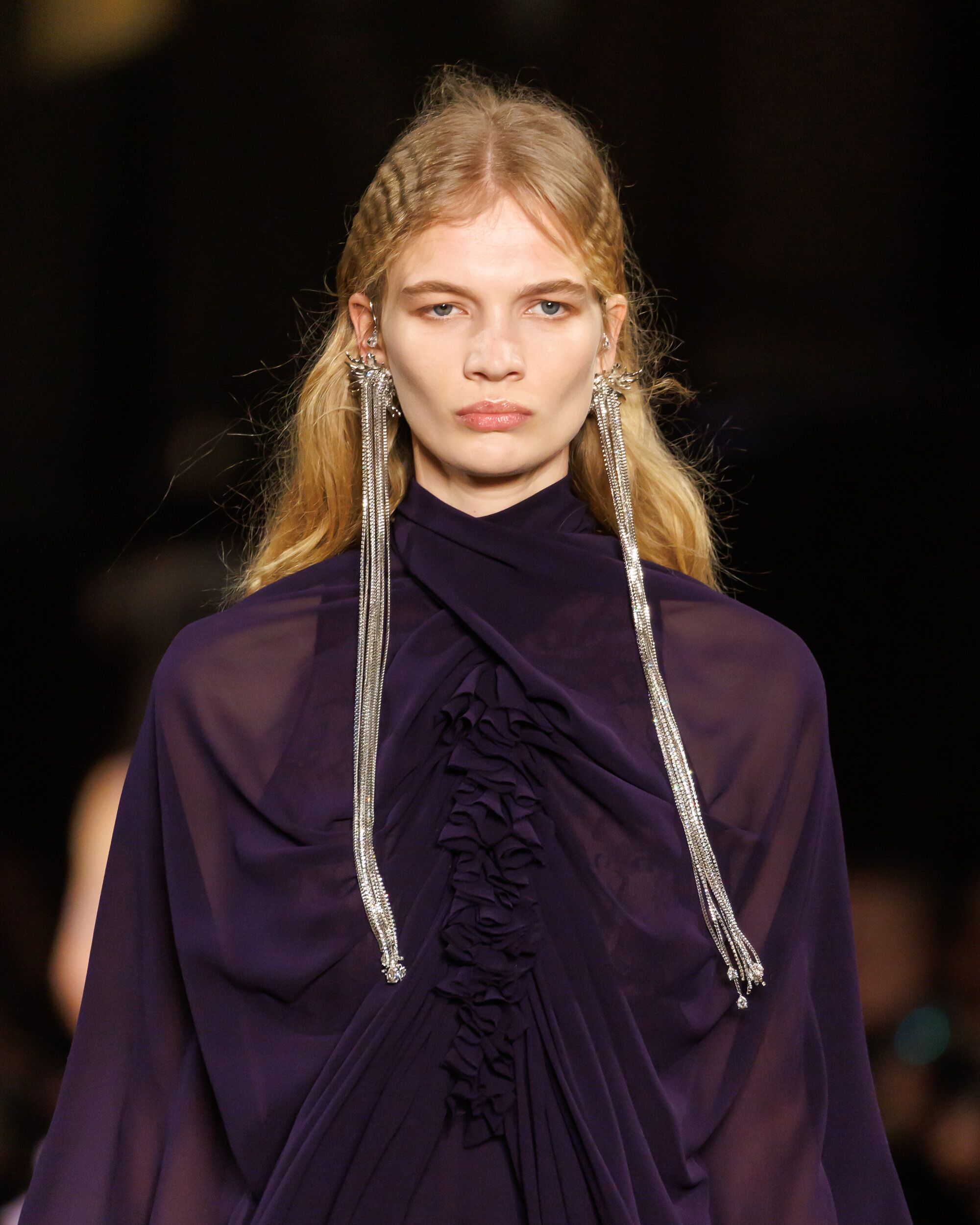Model wearing Sunflower Jewellery at Autumn Winter 2025 show