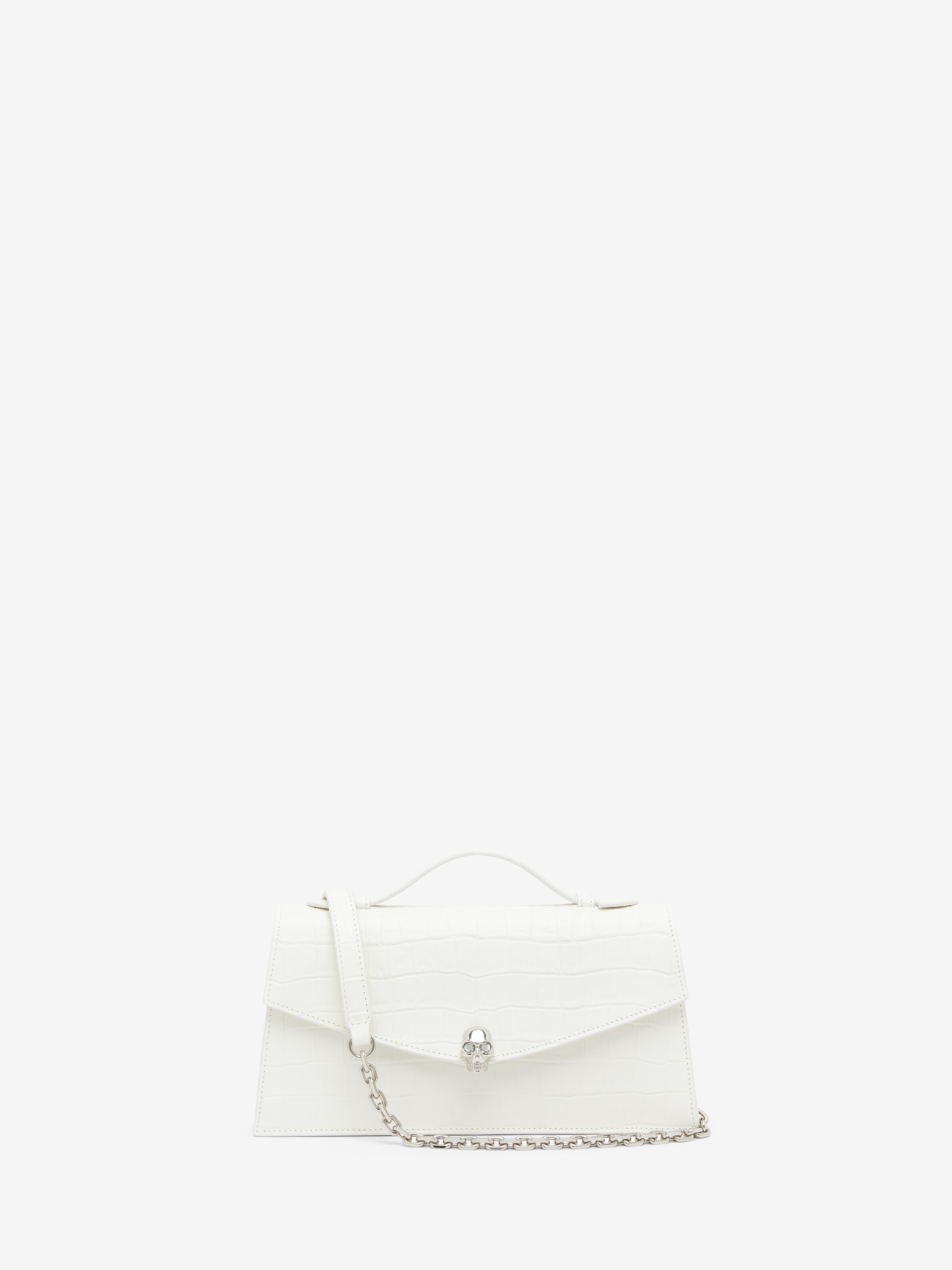 Women's Skull Top Handle in White in Calf Leather | Alexander McQueen - image 1