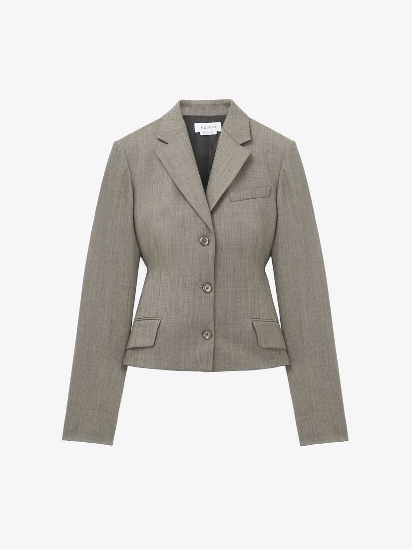 Veste à boutonnage simple, à basque | Alexander McQueen - image 1