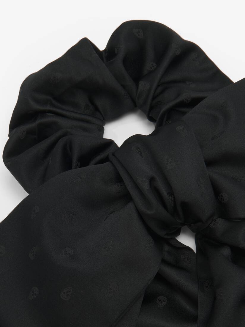 Haargummi mit Schleife aus Skull-Jacquard