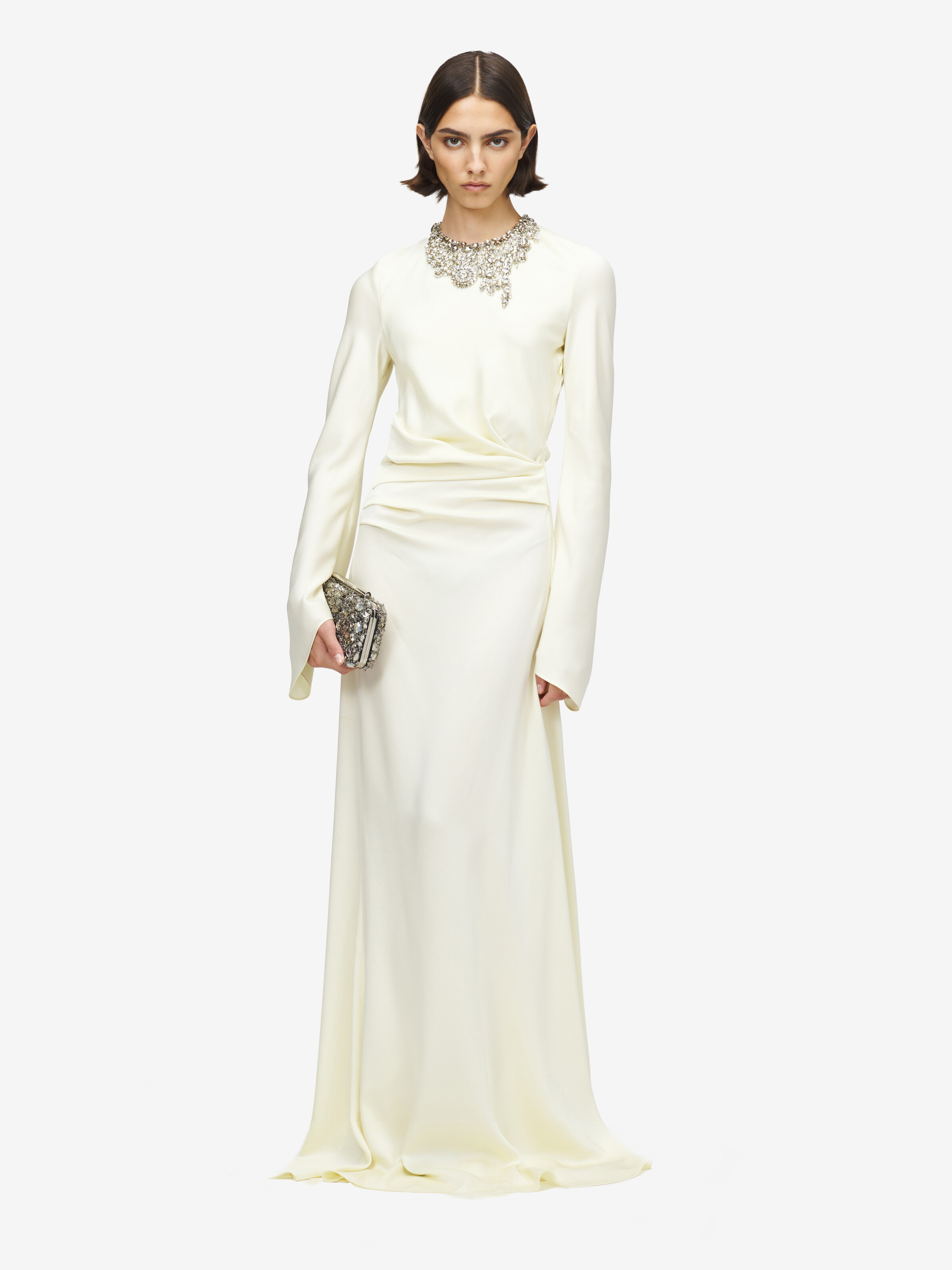 珠宝刺绣晚宴连衣裙 in 61% 粘胶纤维, 39% 醋酸盐 | Alexander McQueen - image 3