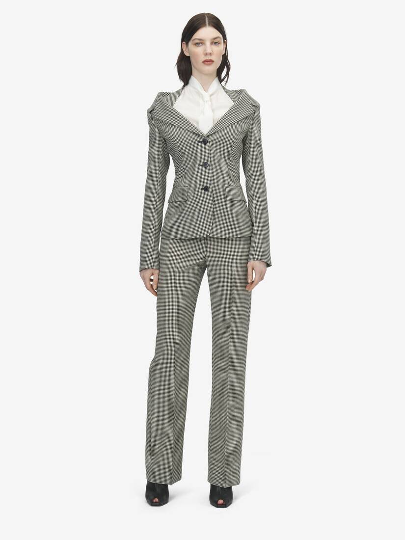 Jackett mit freien Schultern, Gurtbanddetails und Vichy-Karomuster | Alexander McQueen - image 2
