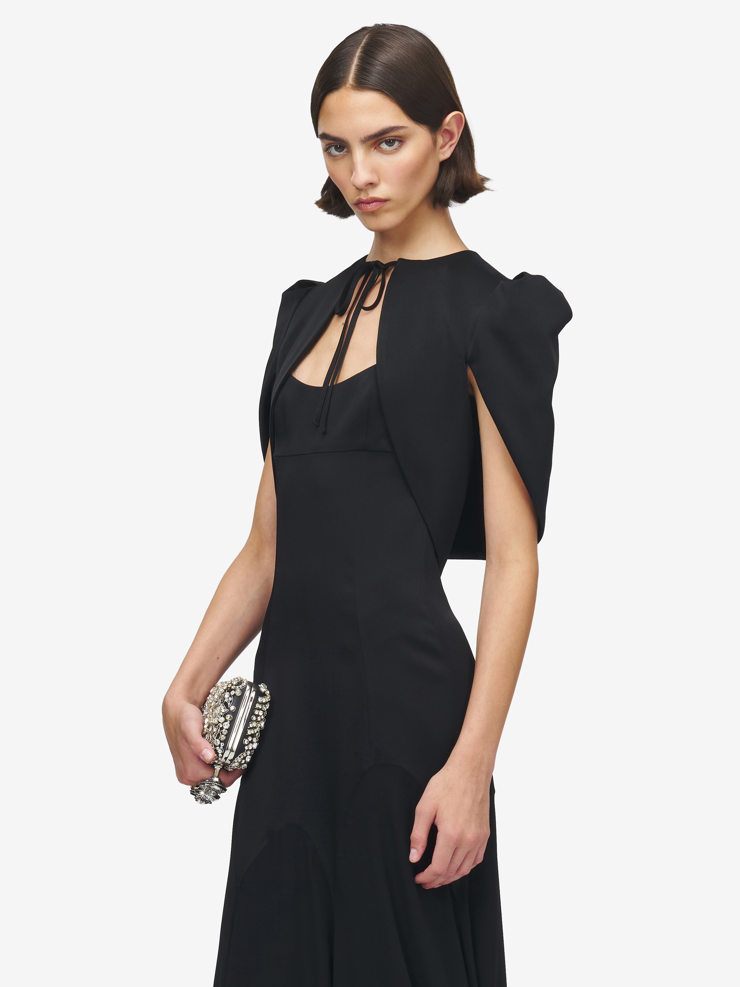 Women's Tailored Bolero Jacket in Black in 61% Viscose, 39% Acetate | Alexander McQueen - image 1