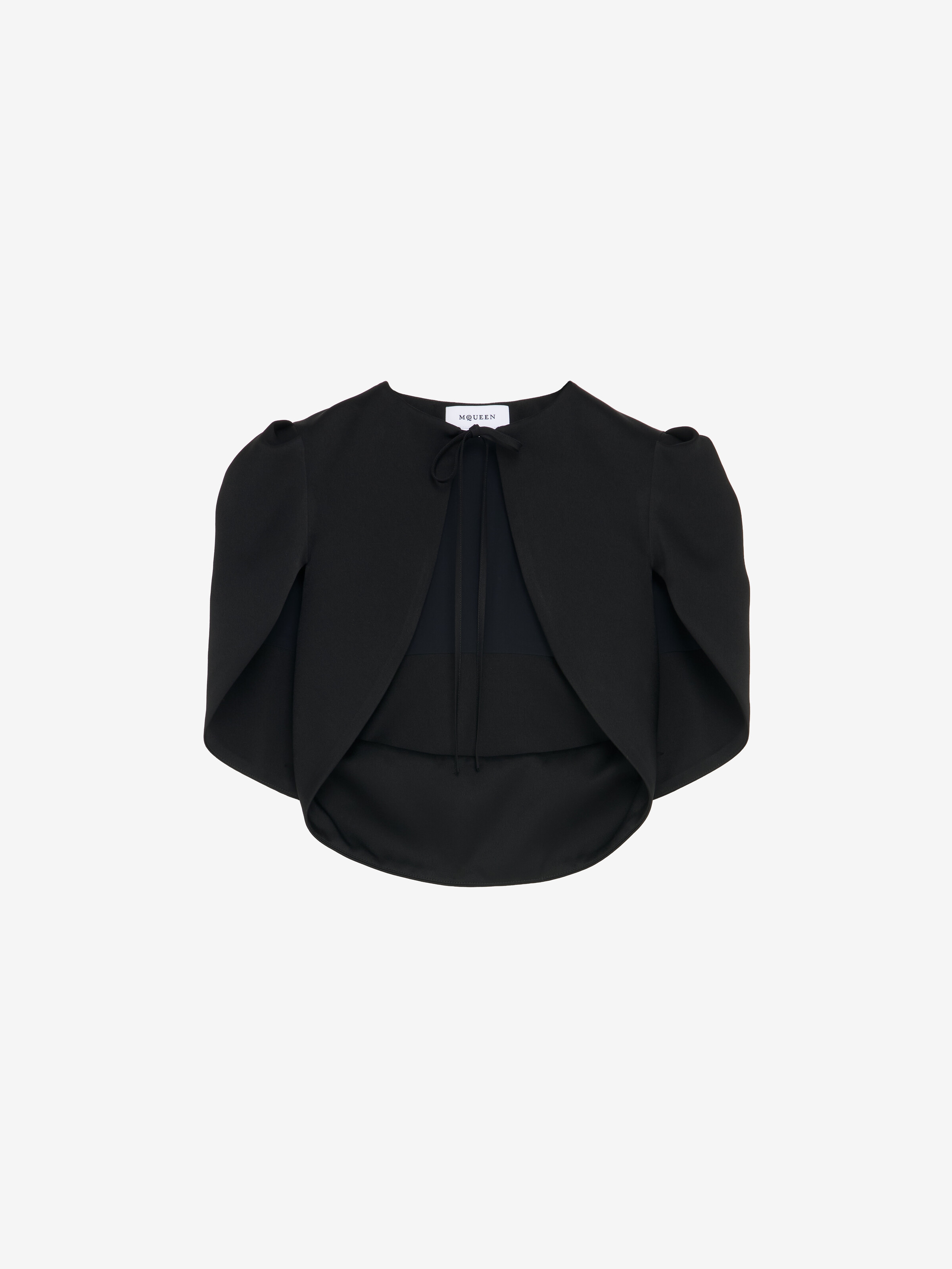 Women's Tailored Bolero Jacket in Black in 61% Viscose, 39% Acetate | Alexander McQueen - image 1