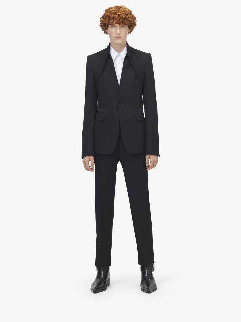 Reverse Lapel Single-breasted Jacket