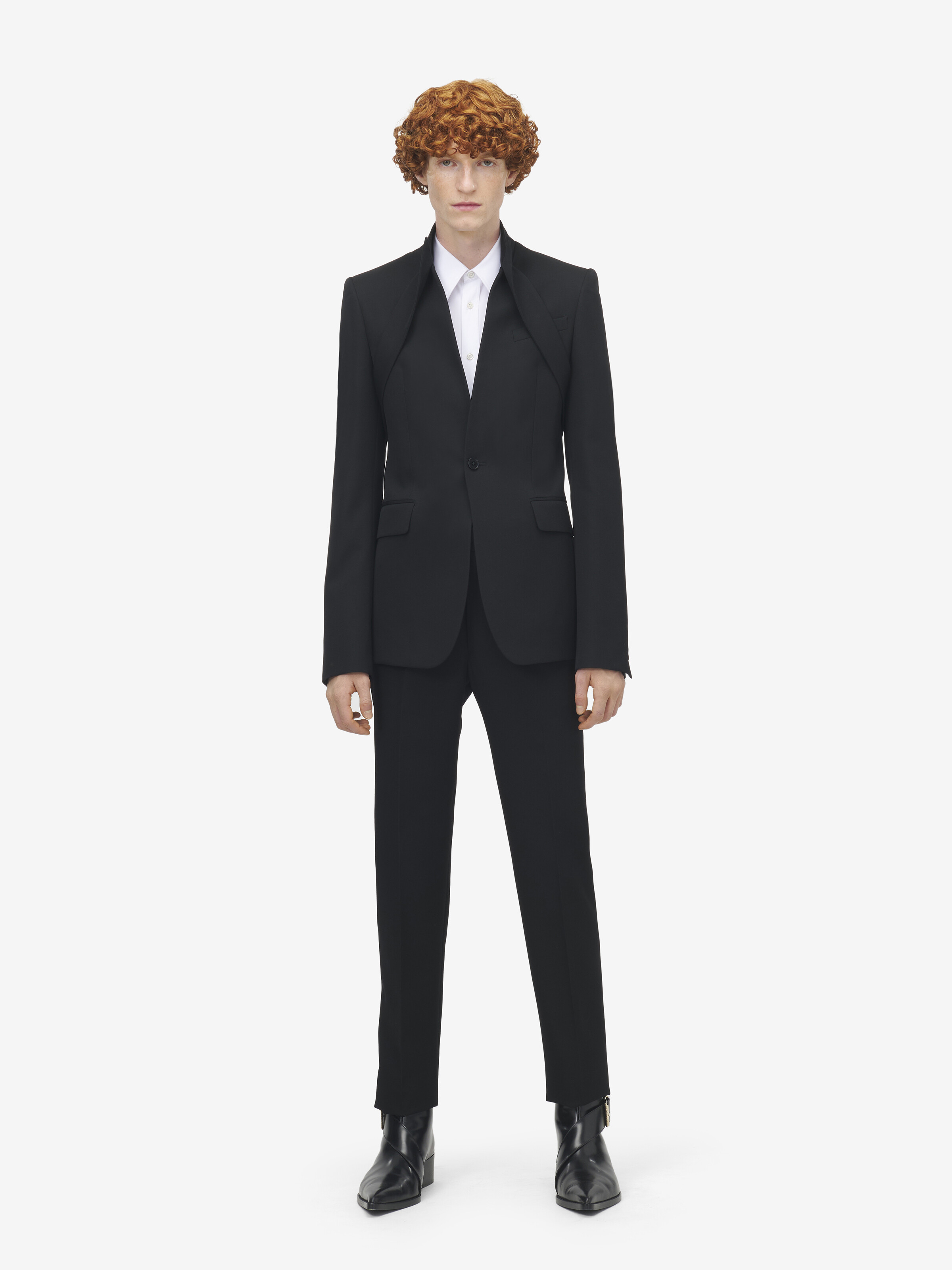 Men's Reverse Lapel Single-breasted Jacket in Black in 100% Wool | Alexander McQueen - image 3