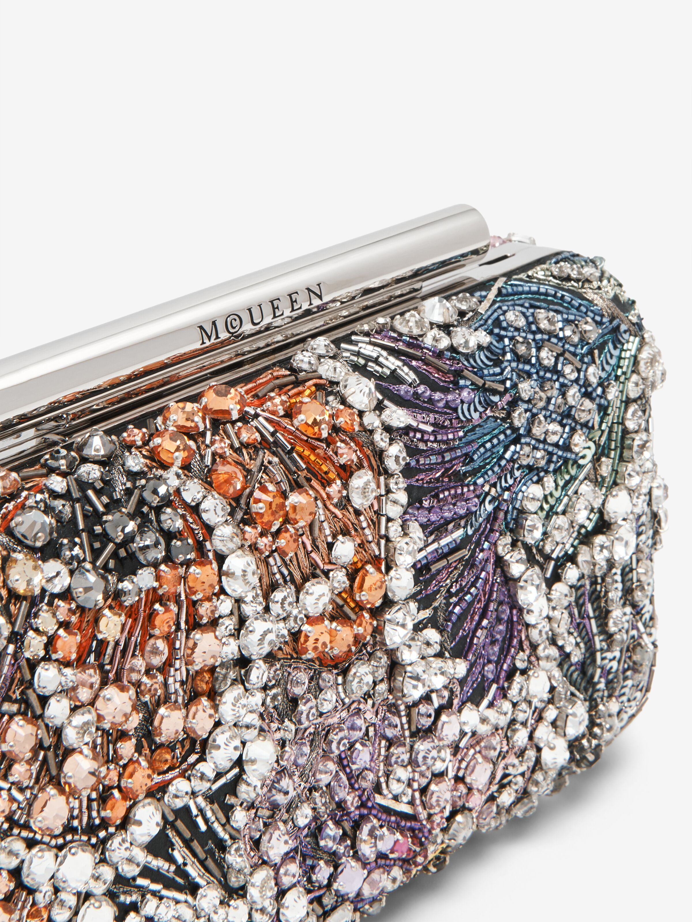 Minaudière Carrée T-Bar à Broderie Florale Éclatée pour Femme en Multicolore in Cuir d'agneau | Alexander McQueen - image 6