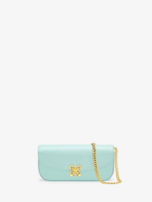Women's Small Skull Flower Bag in Green | Alexander McQueen US