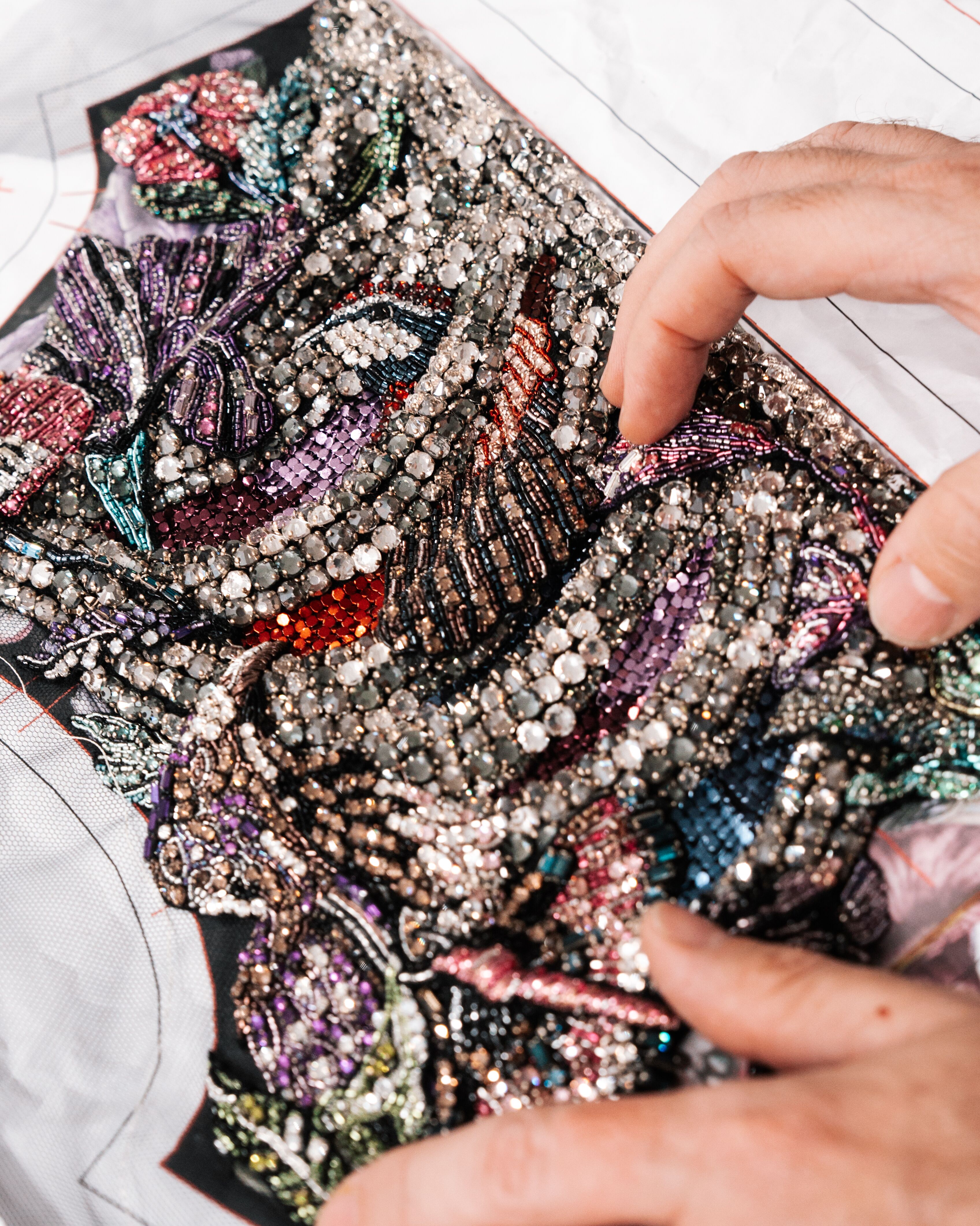 Dorian Gray-inspired embroidery for McQueen Autumn Winter 2025