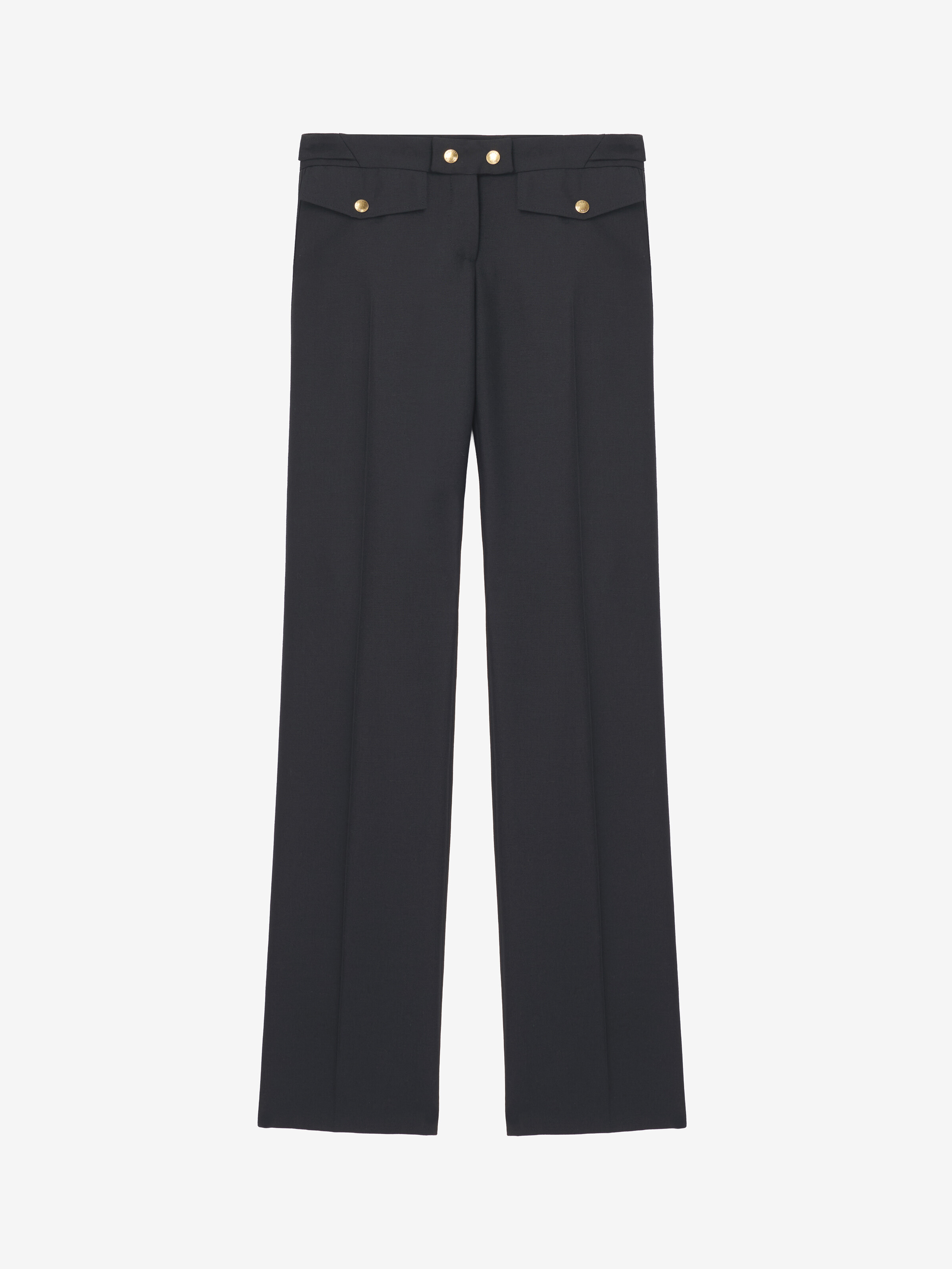 Women's Straight Leg Trousers in Black in 70% Wool, 30% Mohair | Alexander McQueen - image 1