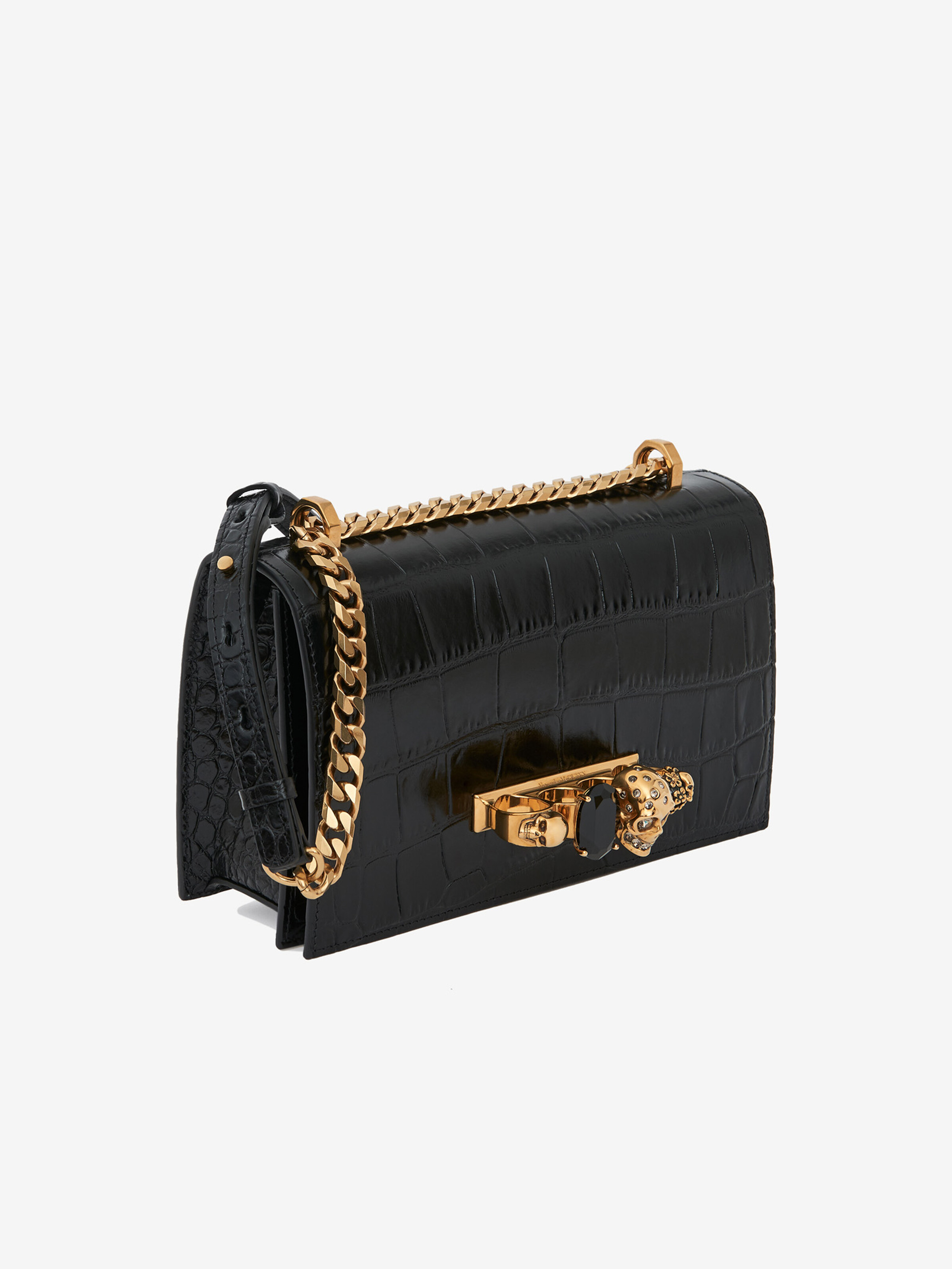 Women's Jewelled Satchel in Black in Calf Leather | Alexander McQueen - image 3