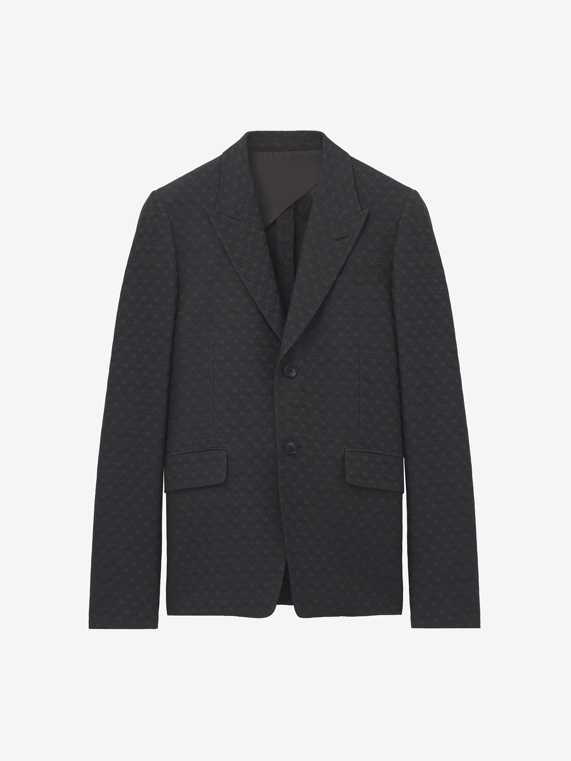 Veste à simple boutonnage en jacquard Skull pour Homme en Marron in 78% Viscose, 22% Polyester | Alexander McQueen - image 1