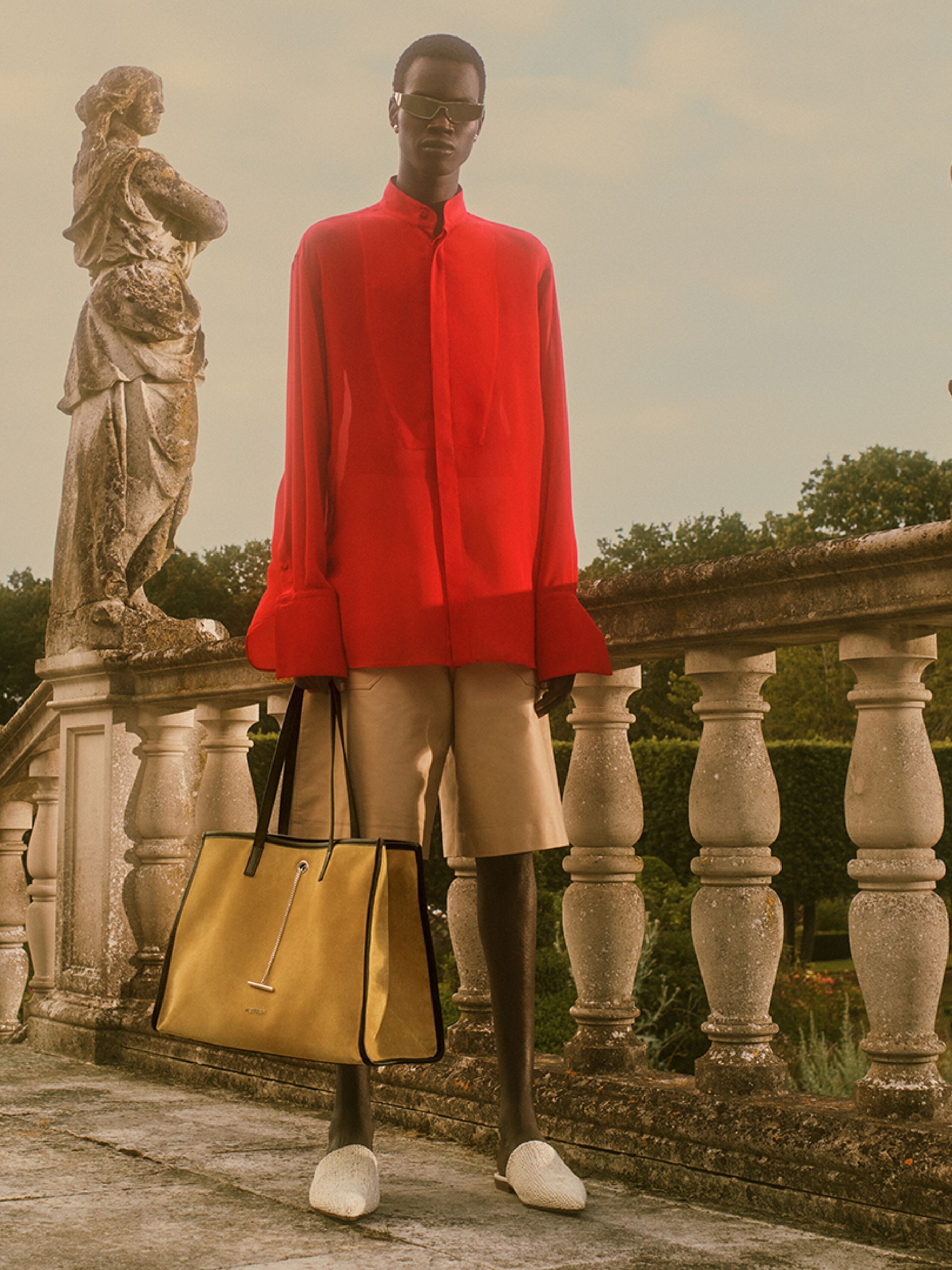 Alexander McQueen Men's Spring Edit, Man in red shirt