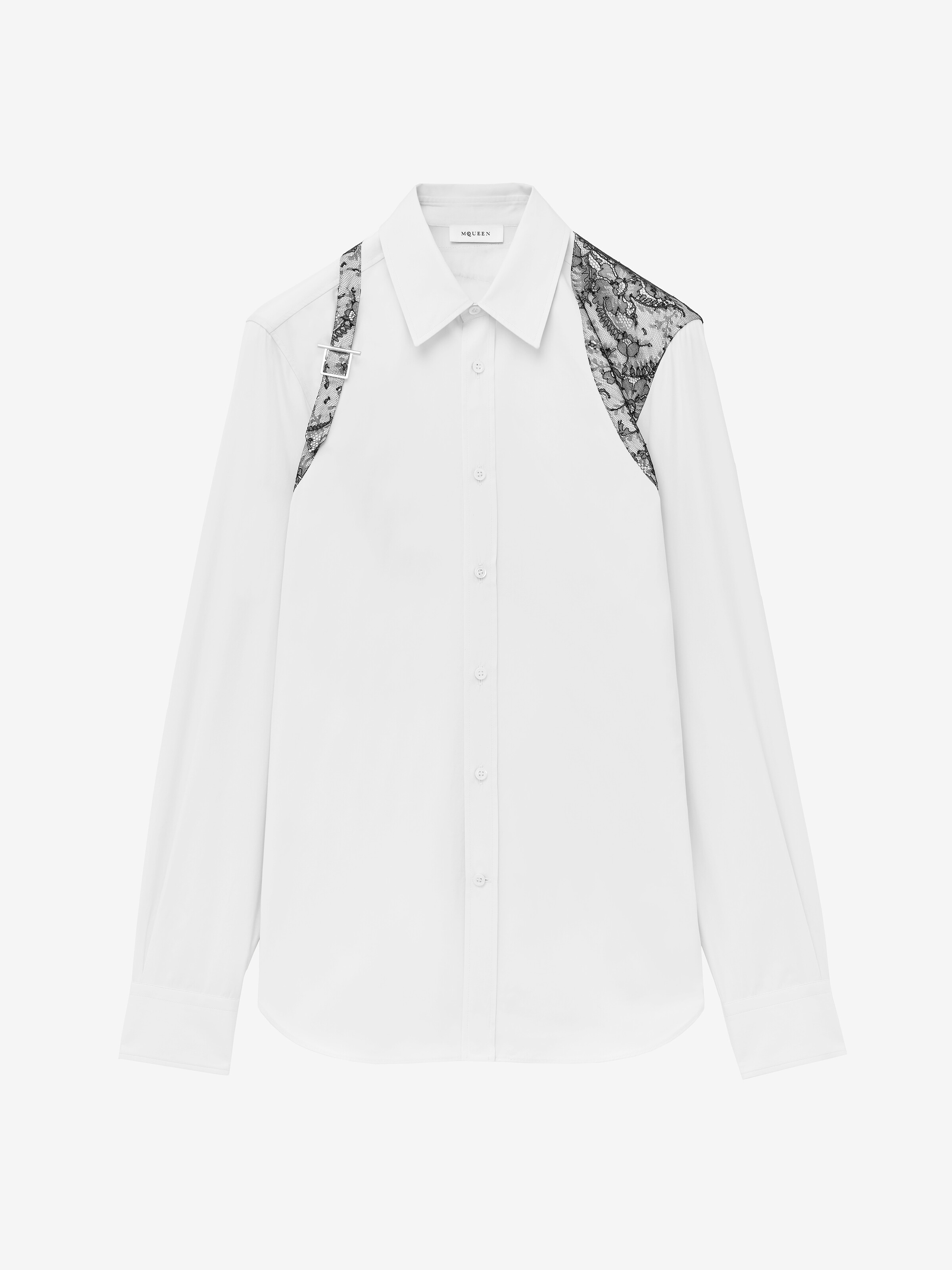 花卉蕾丝背带衬衫 in 100% 棉 | Alexander McQueen - image 1