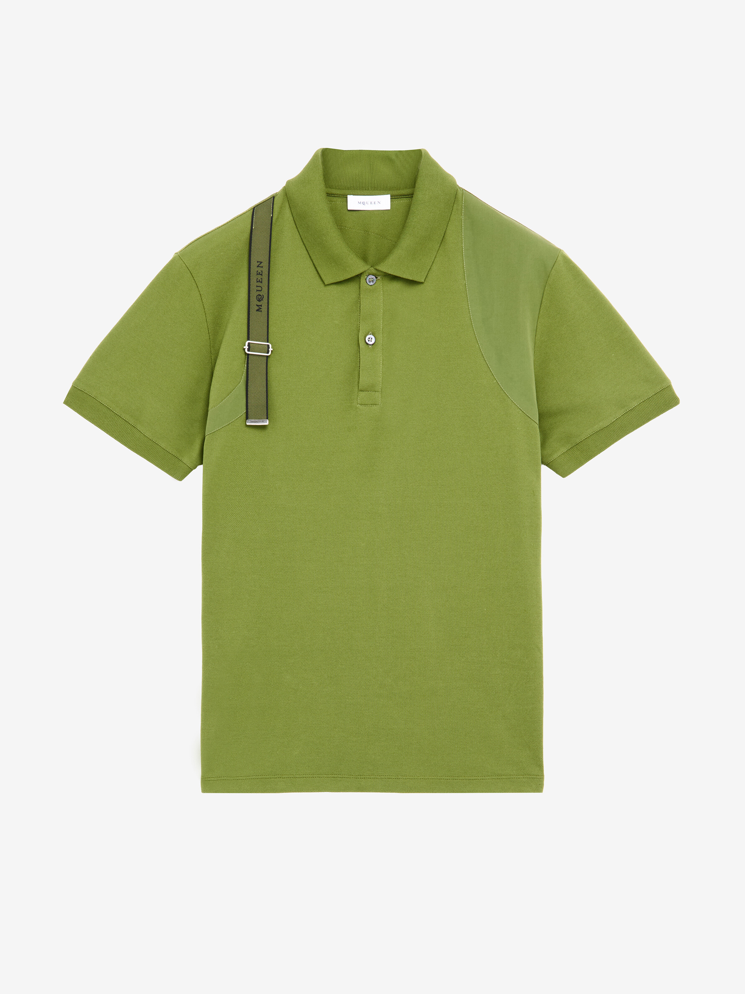 Men's Harness Polo Shirt in Green in 100% Cotton | Alexander McQueen - image 2