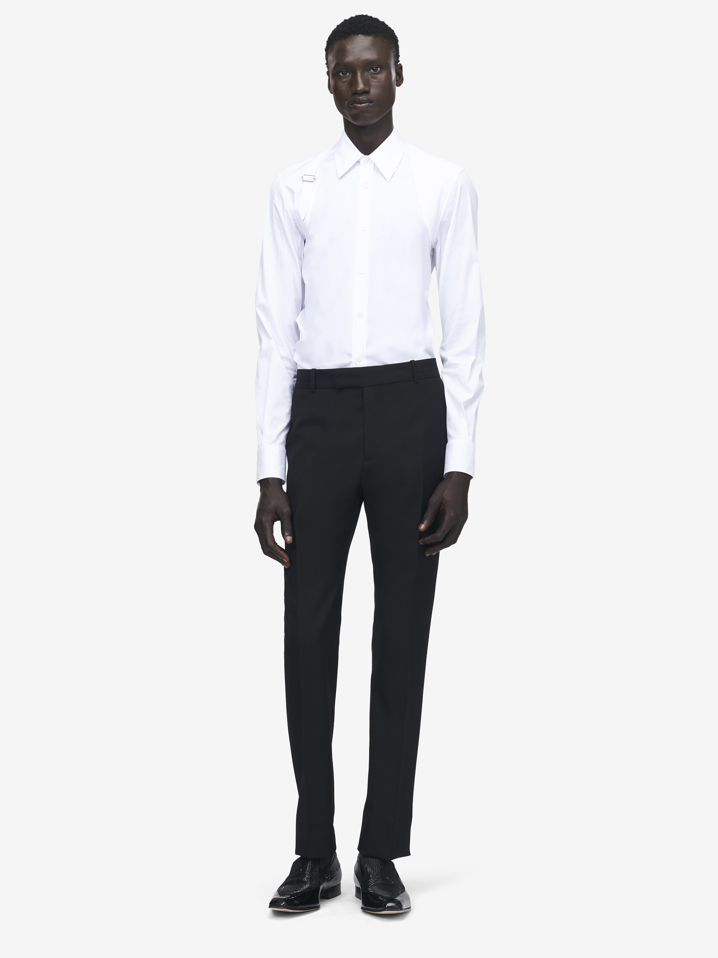 Men's Harness Shirt in White in Fabric: 97% Cotton, 3% Elastane, Details: 100% Cotton | Alexander McQueen - image 2