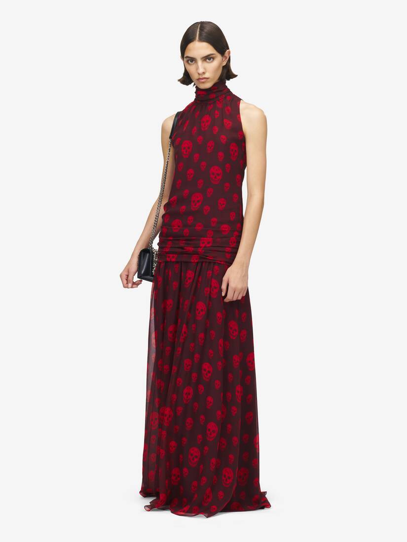 Skull Print Abendkleid | Alexander McQueen - image 1