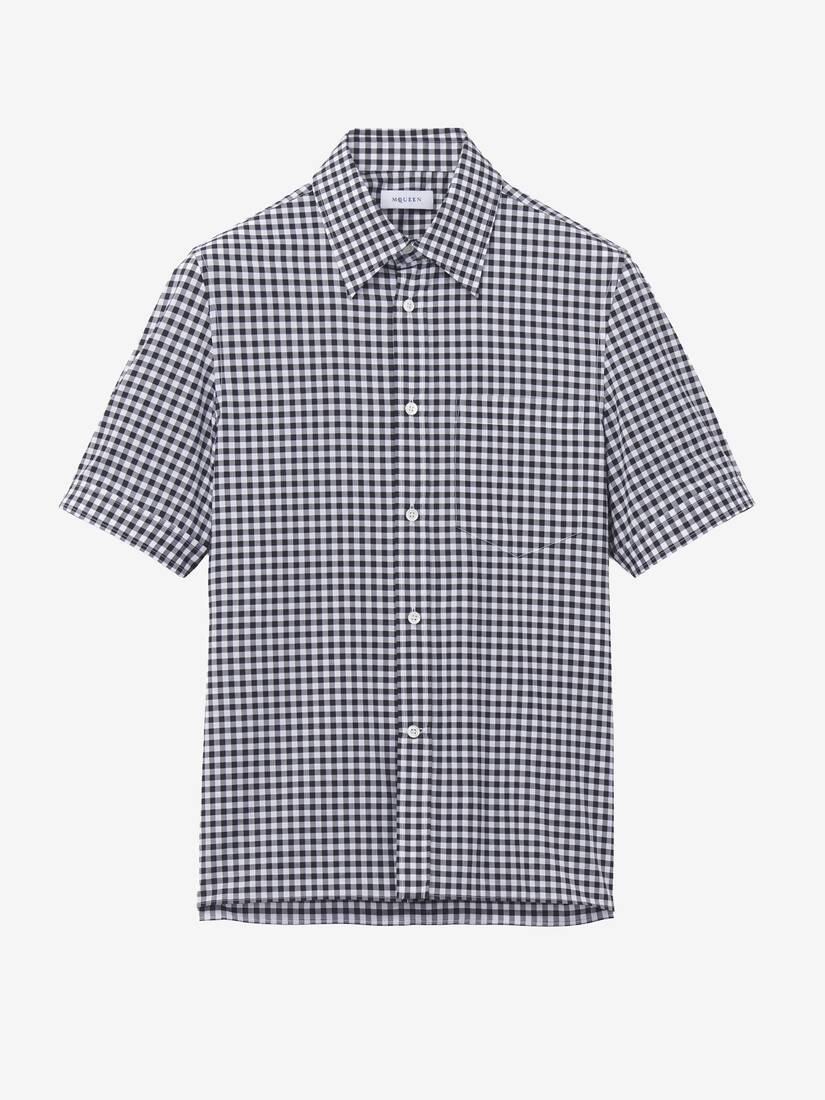 Short-sleeved Gingham Check Shirt | Alexander McQueen - image 1