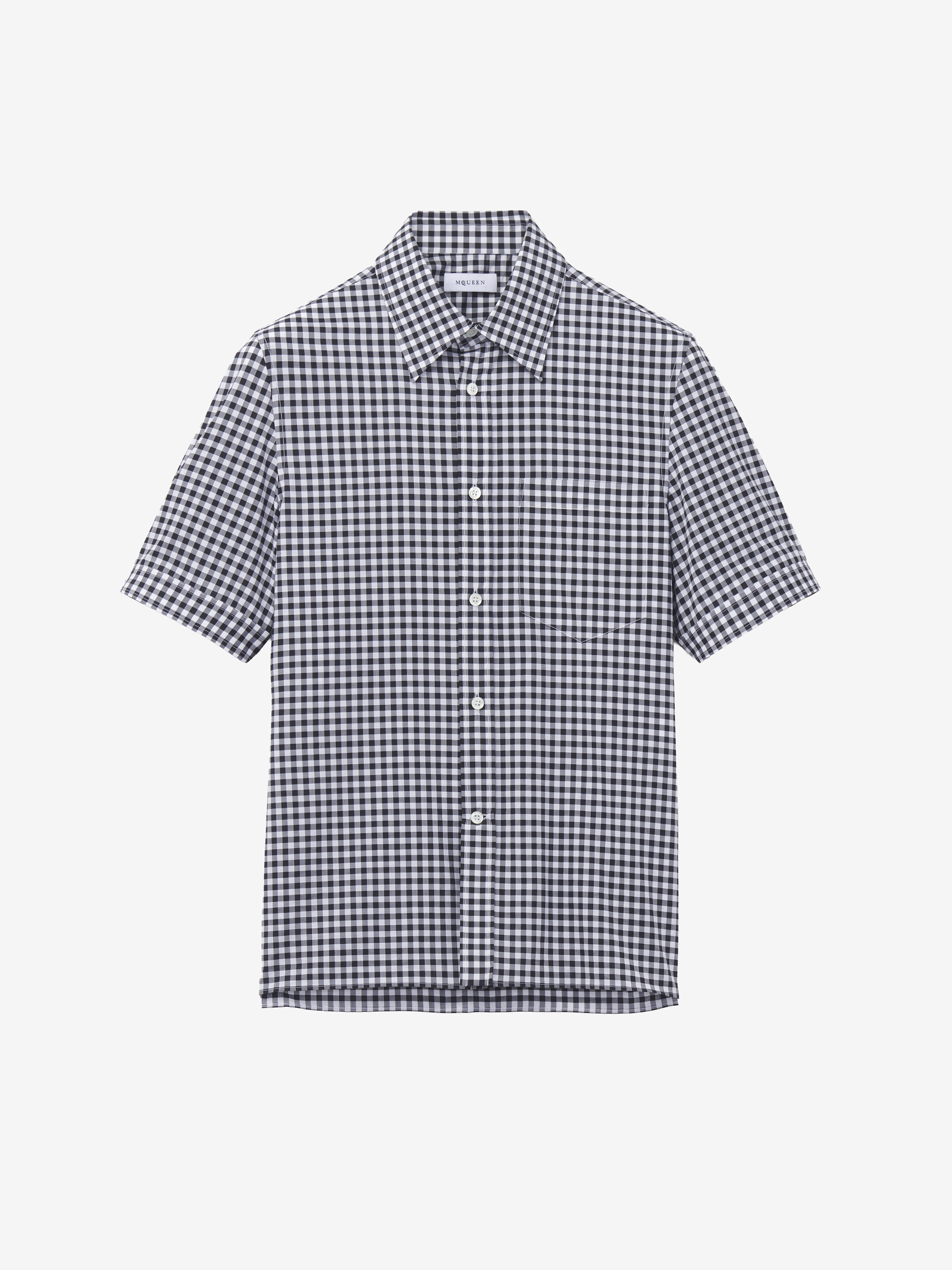 短袖维希格纹衬衫 in 100% 棉 | Alexander McQueen - image 1