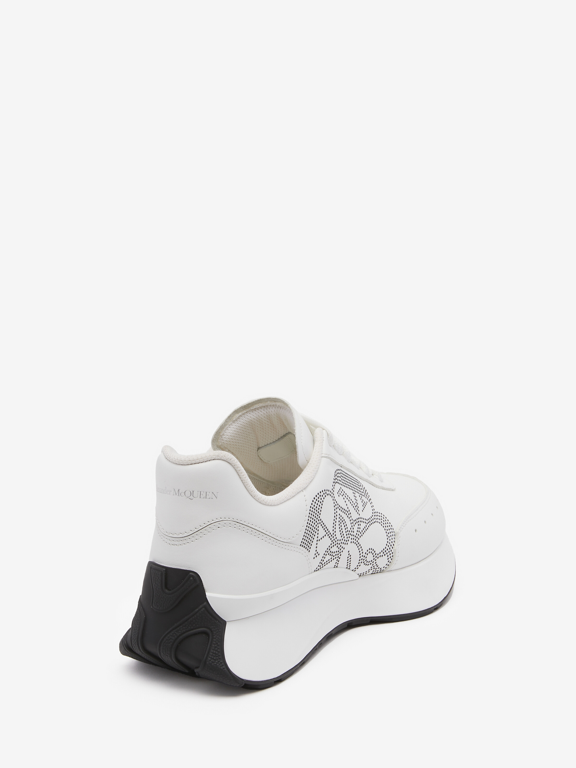Women's Sprint Runner in White/Silver/Black in Calf Leather | Alexander McQueen - image 3