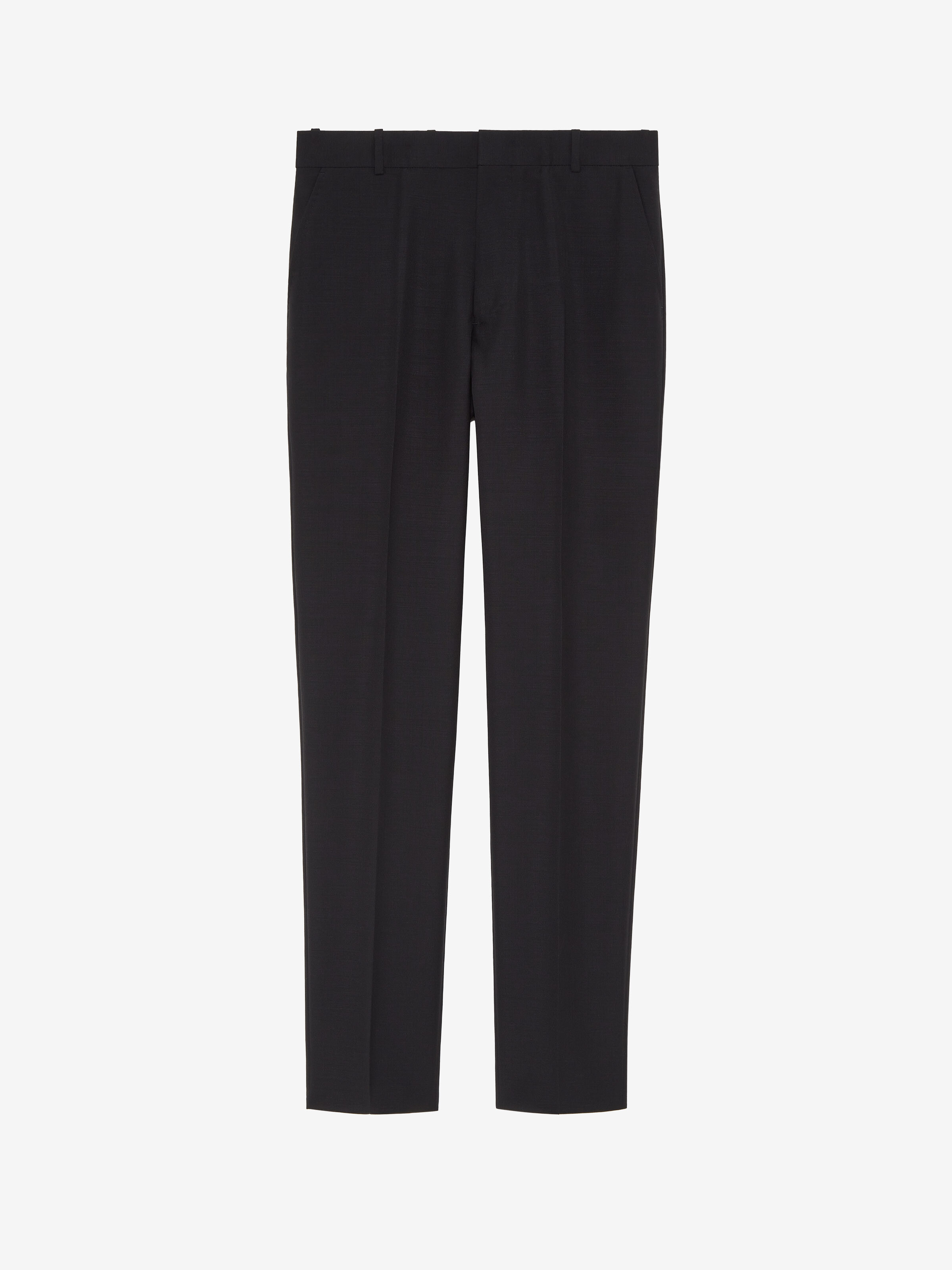 Men's McQueen Classic Selvedge Mohair Pants in Black in 75% Wool, 25% Mohair | Alexander McQueen - image 1