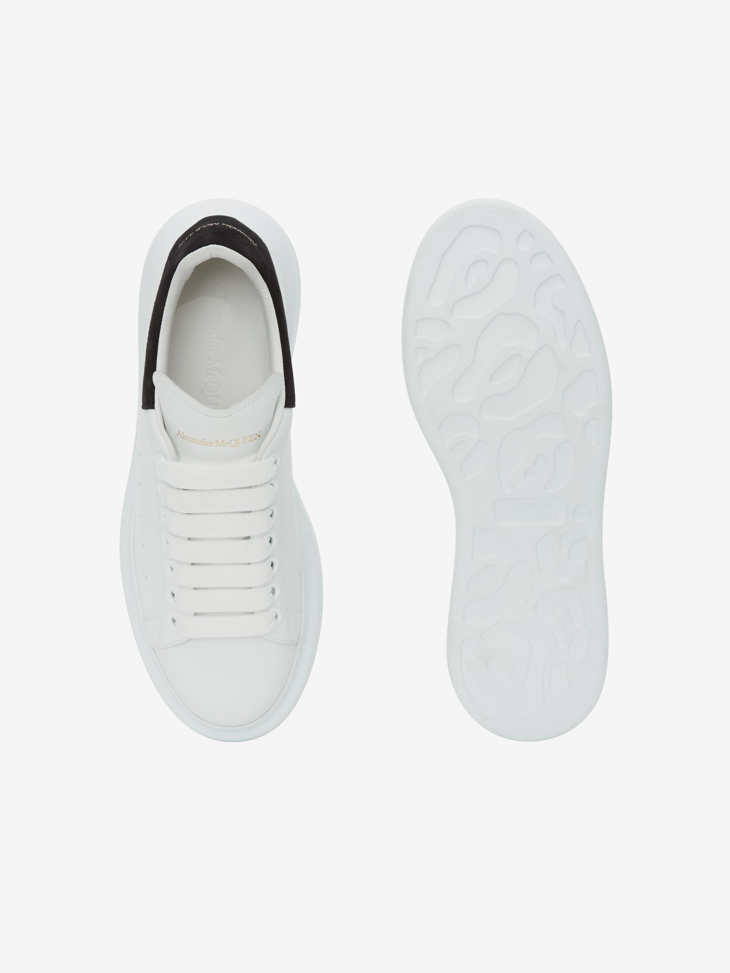 Women's Oversized Sneaker in White/Black in Calf Leather | Alexander McQueen - image 4