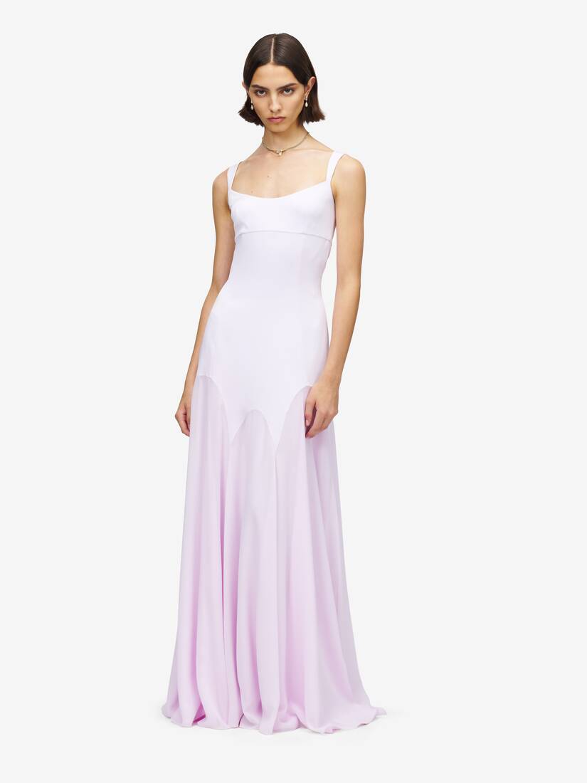 サテン イブニングドレス