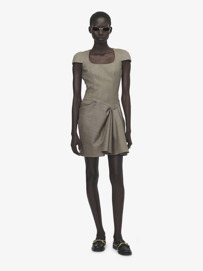 Asymmetrisches Minikleid mit Raffungen | Alexander McQueen - image 2