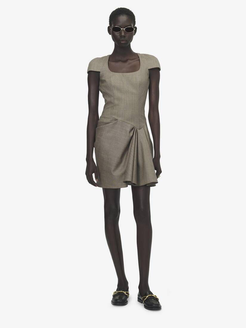 Asymmetric Gathered Mini Dress | Alexander McQueen - image 2