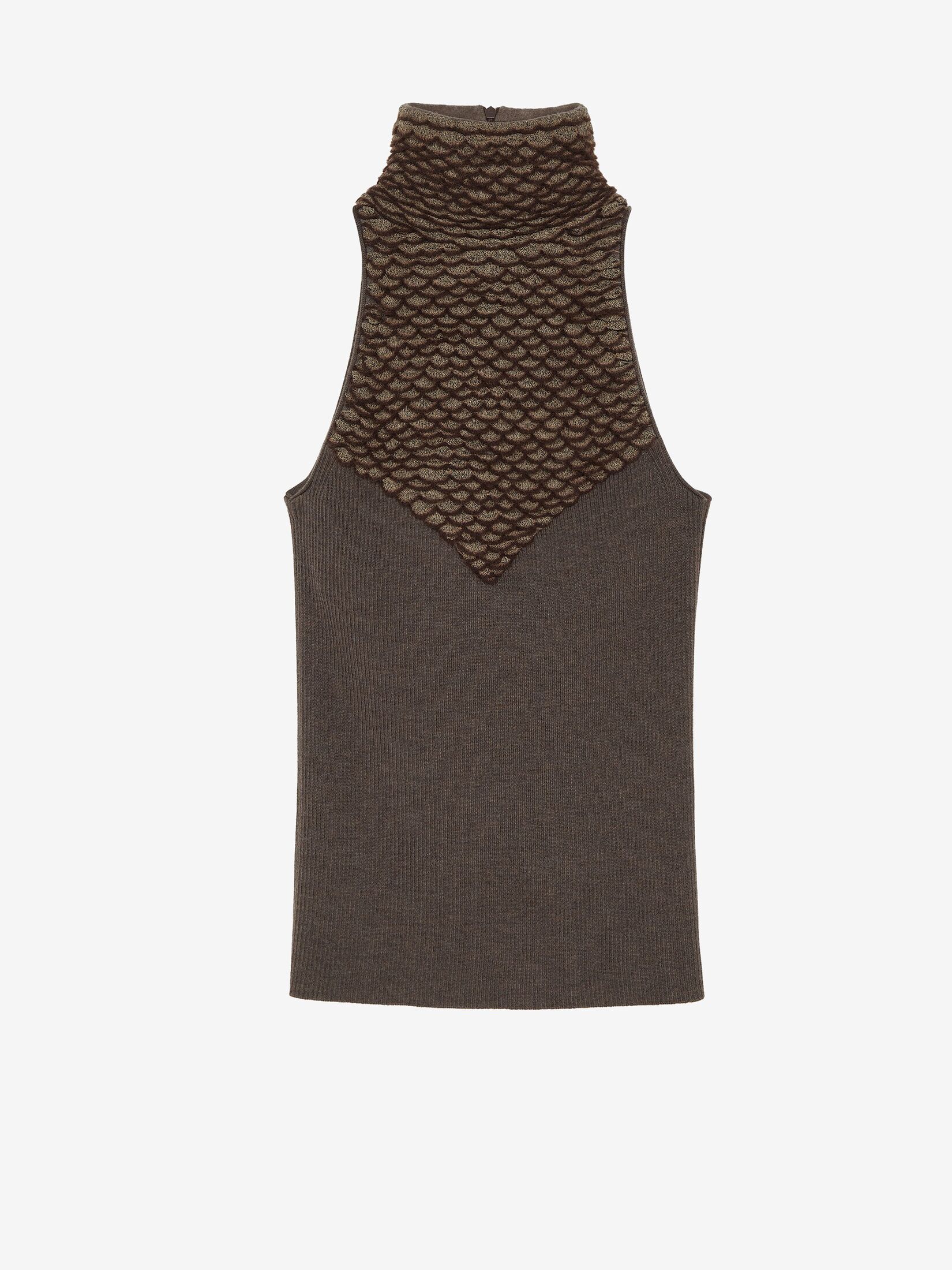 Women's Alexander McQueen knit feather top in Brown