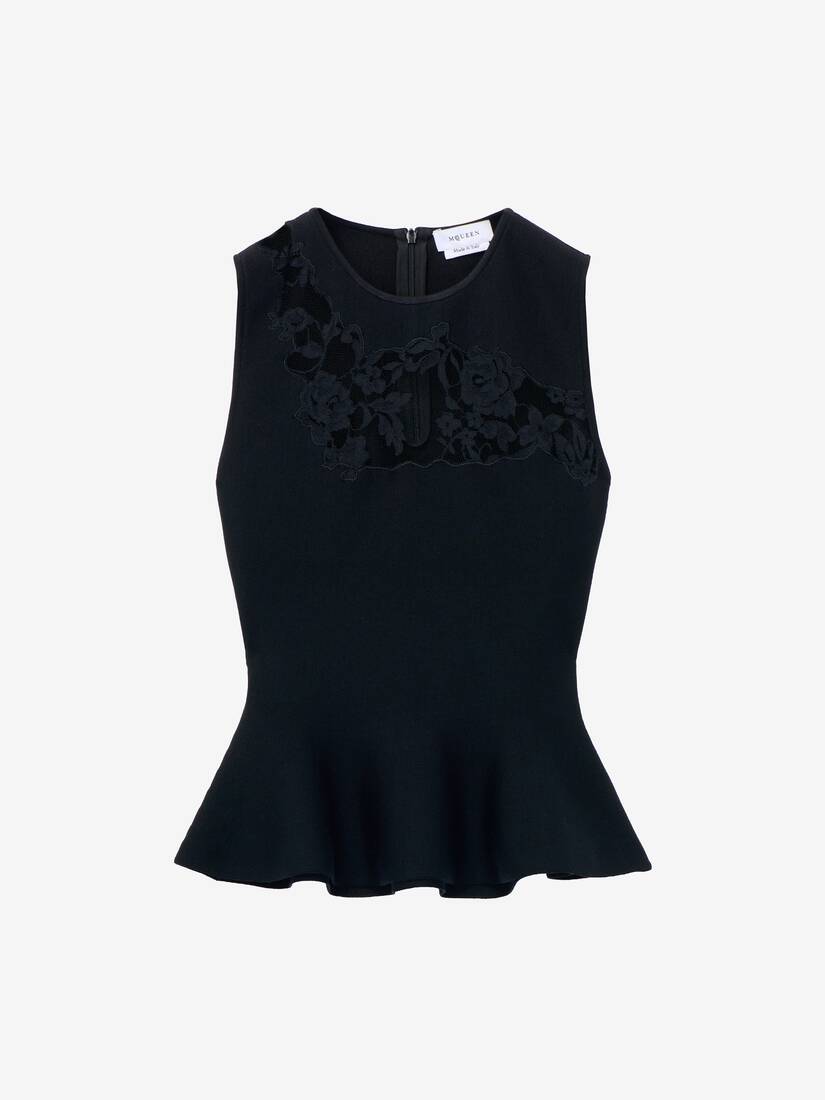 Heritage Lace Peplum Top | Alexander McQueen - image 1