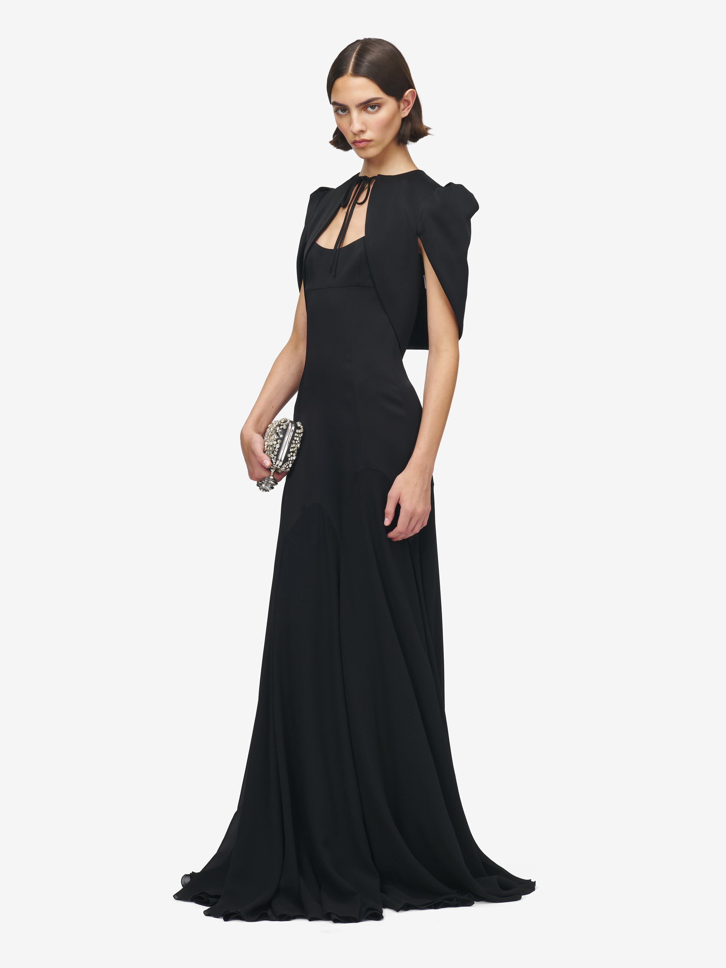 Women's Tailored Bolero Jacket in Black in 61% Viscose, 39% Acetate | Alexander McQueen - image 3