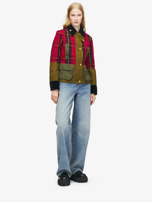 Jeans Red & Multi Tartan  Jacket main image 1