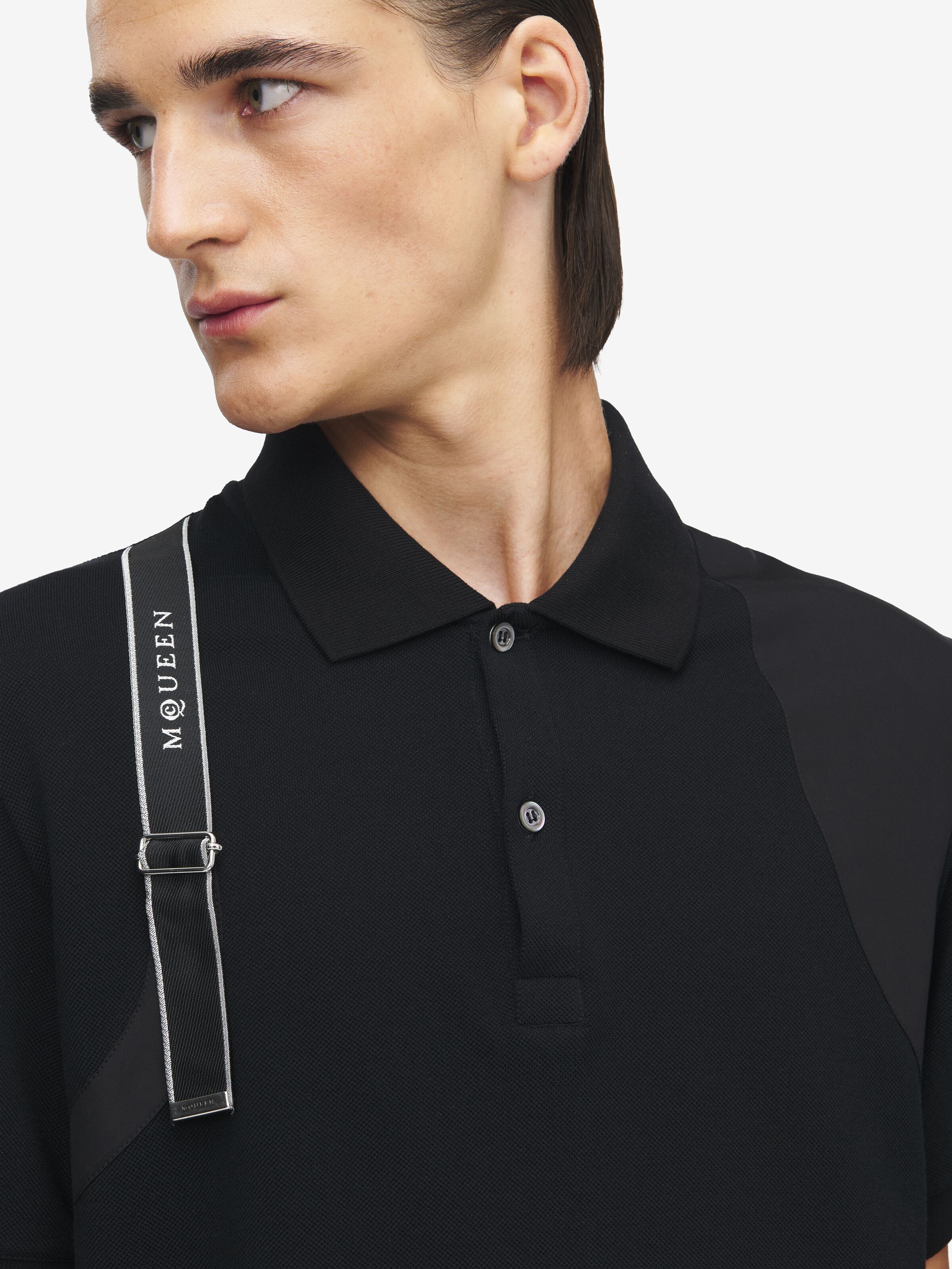 Men's Harness Polo Shirt in Black in 100% Cotton | Alexander McQueen - image 6