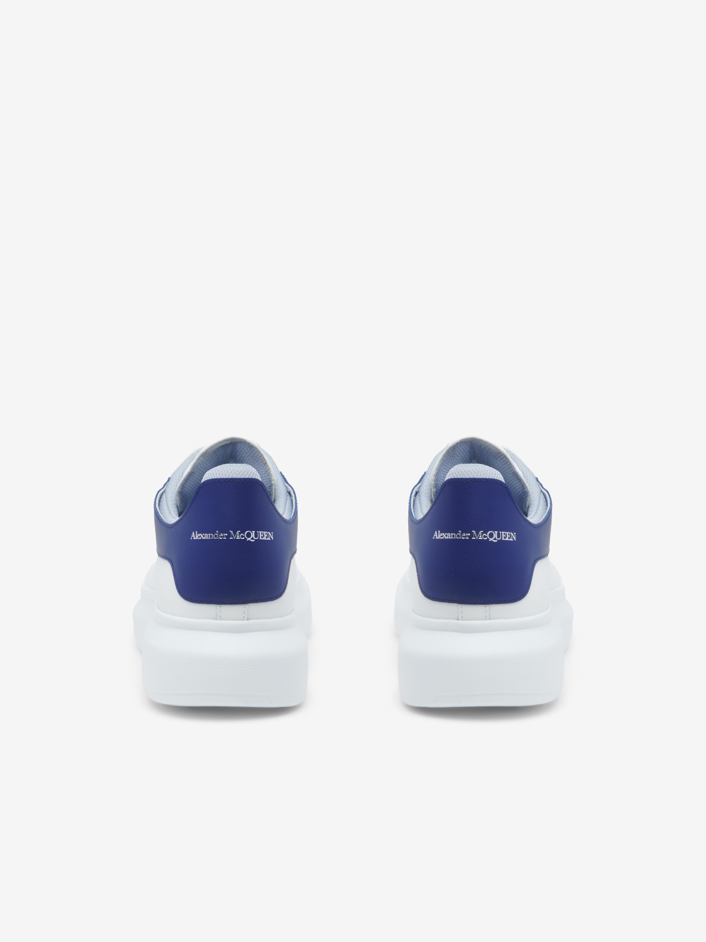 Men's Oversized Sneaker in White/Blue in Calf Leather | Alexander McQueen - image 2
