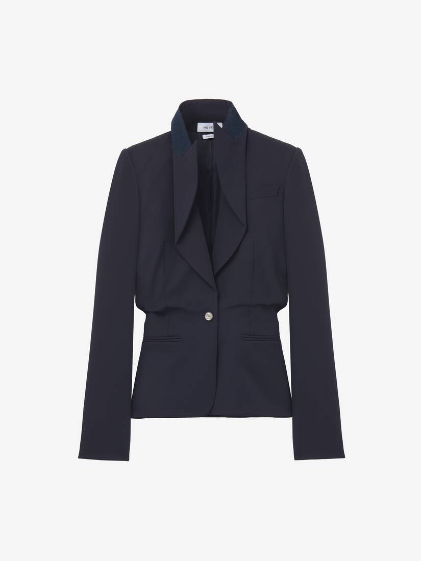 Folded Lapel Single-Breasted Jacket | Alexander McQueen - image 1