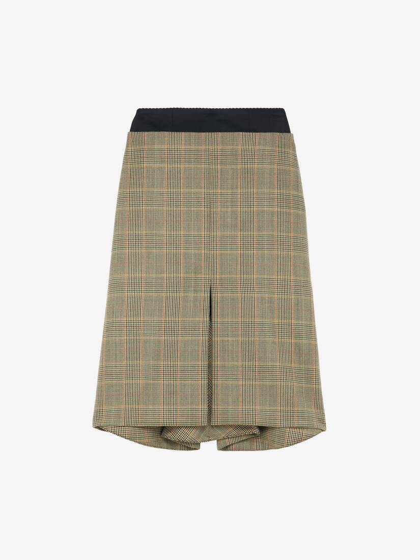 Country Check Kickback Skirt | Alexander McQueen - image 1