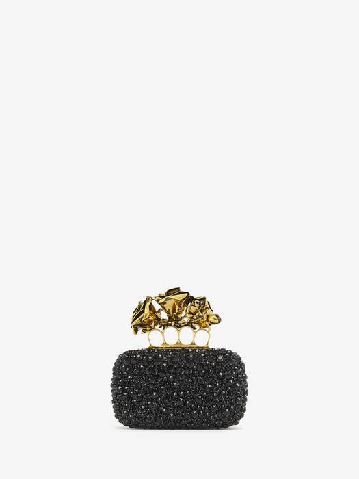 Women's Rose Knuckle Clutch in Black | Alexander McQueen EN-US