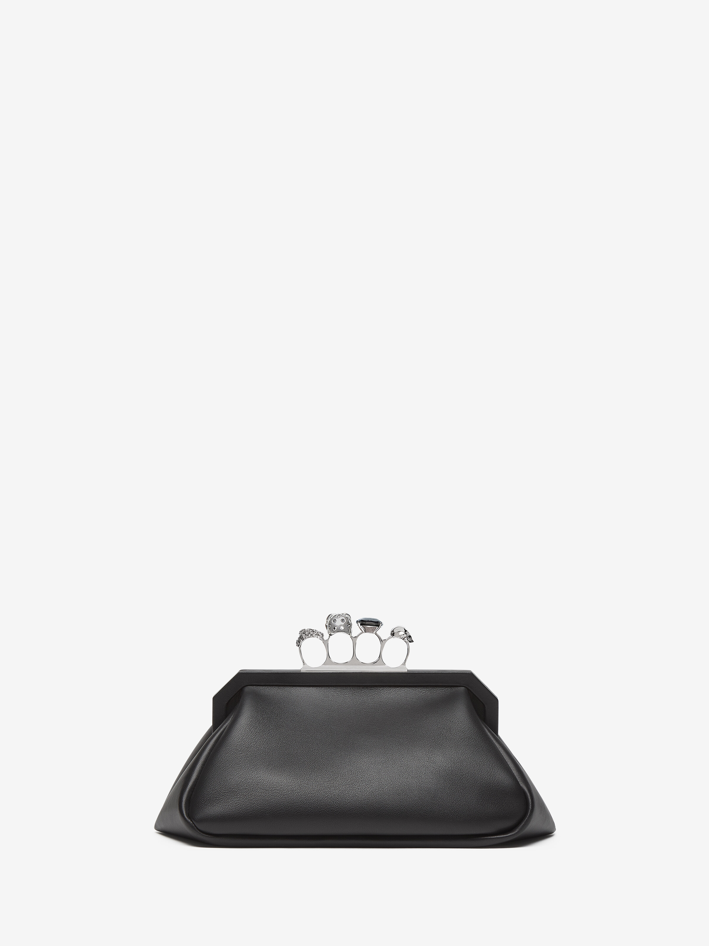 Women's Knuckle Soft Clutch in Black in Calf Leather | Alexander McQueen - image 4