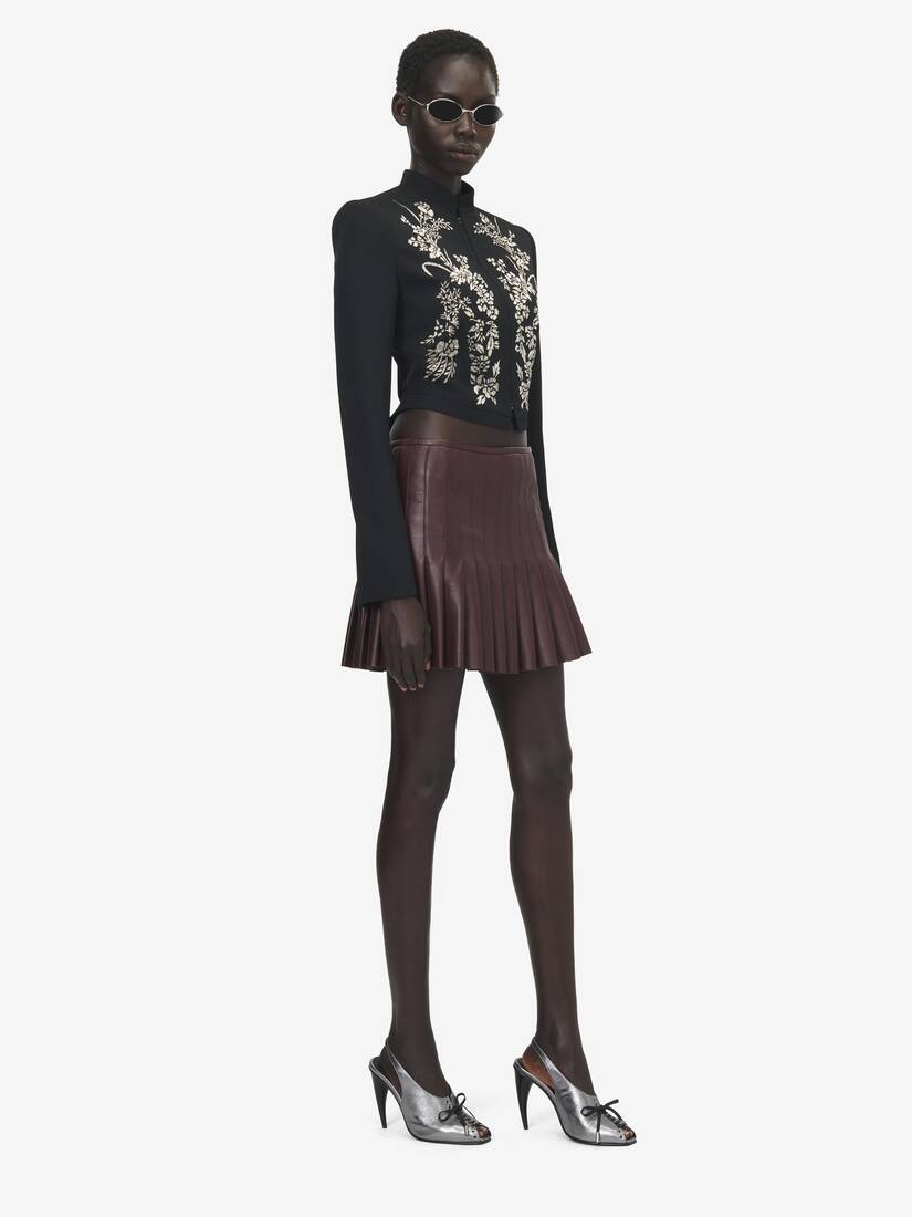 Floral Embroidery Cropped Jacket | Alexander McQueen - image 3