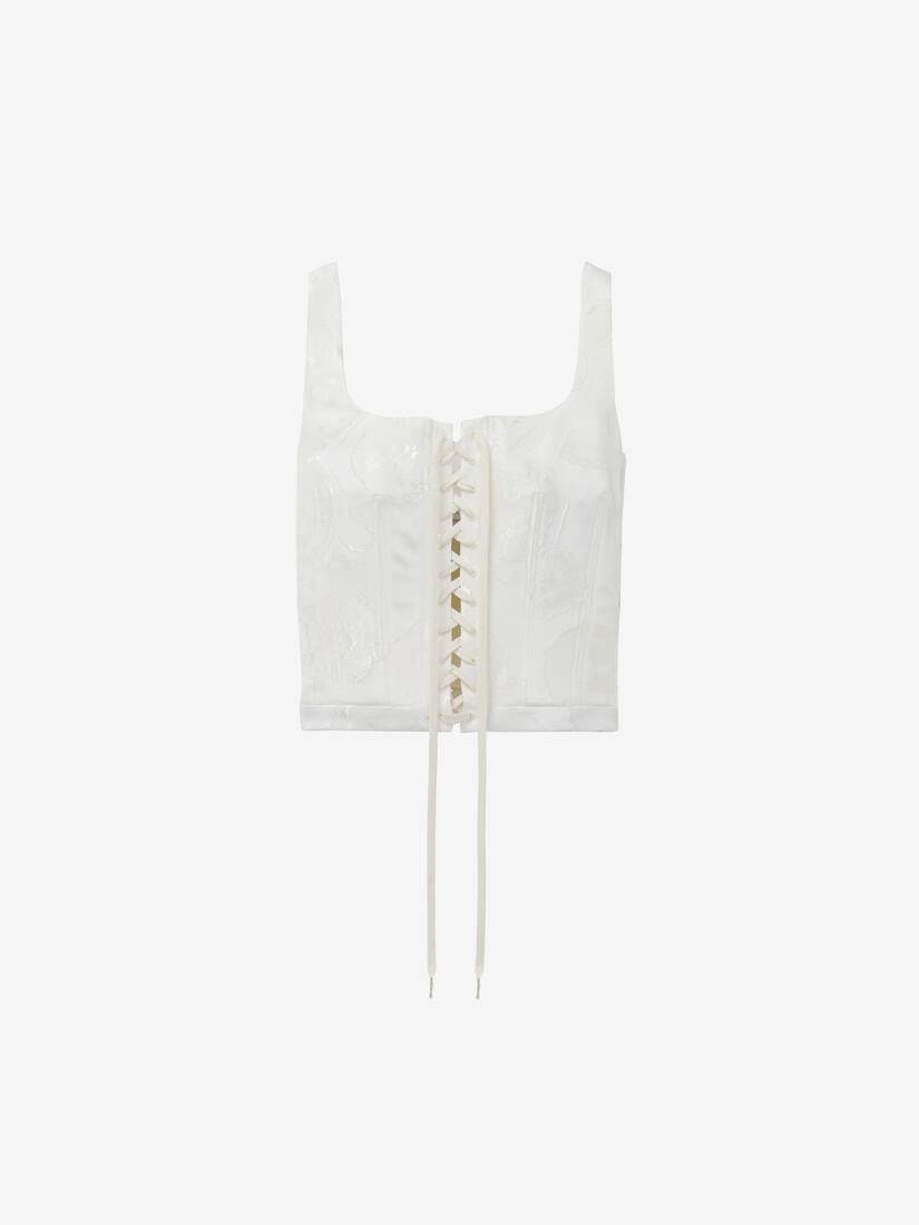 Fil Coupé Floral Corset Top | Alexander McQueen - image 1
