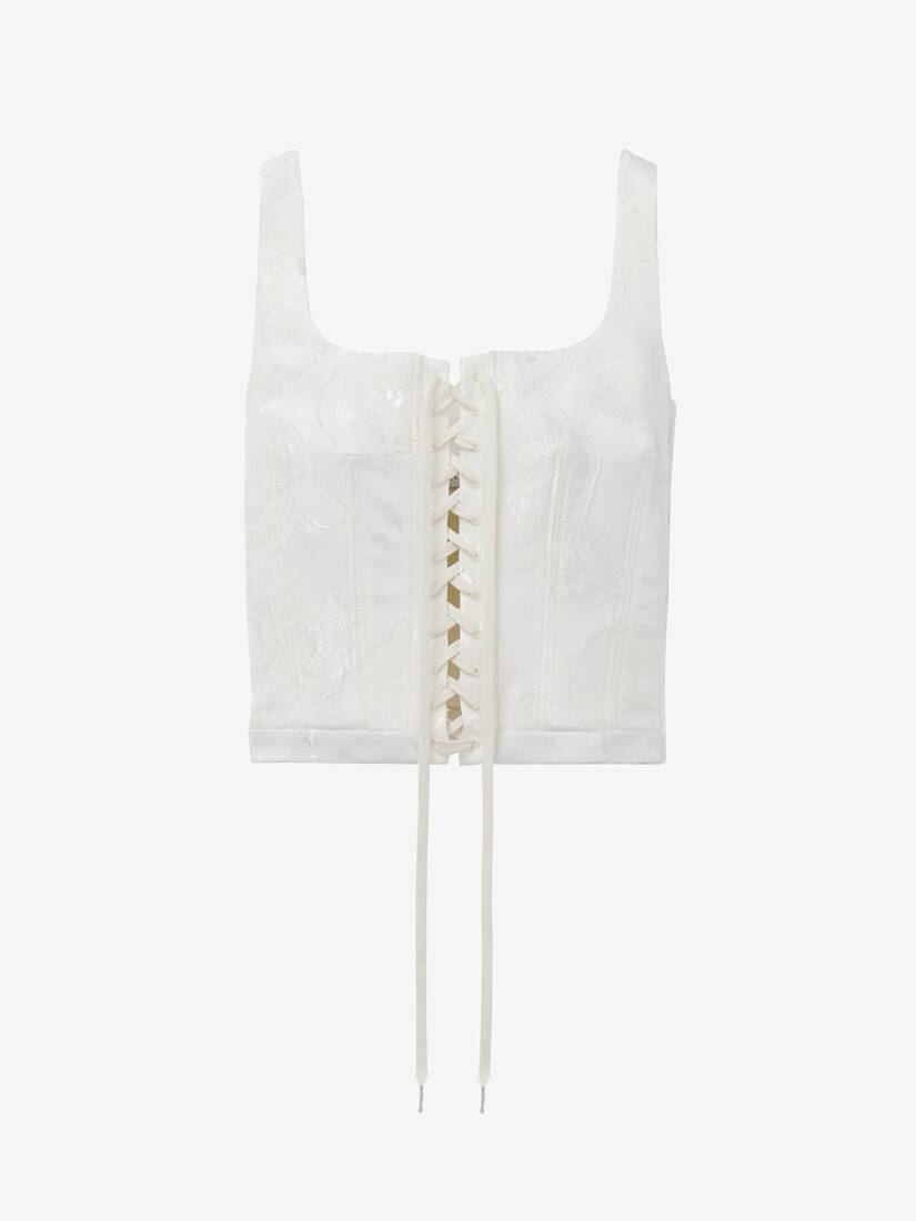 Fil Coupé Floral Corset Top | Alexander McQueen - image 1