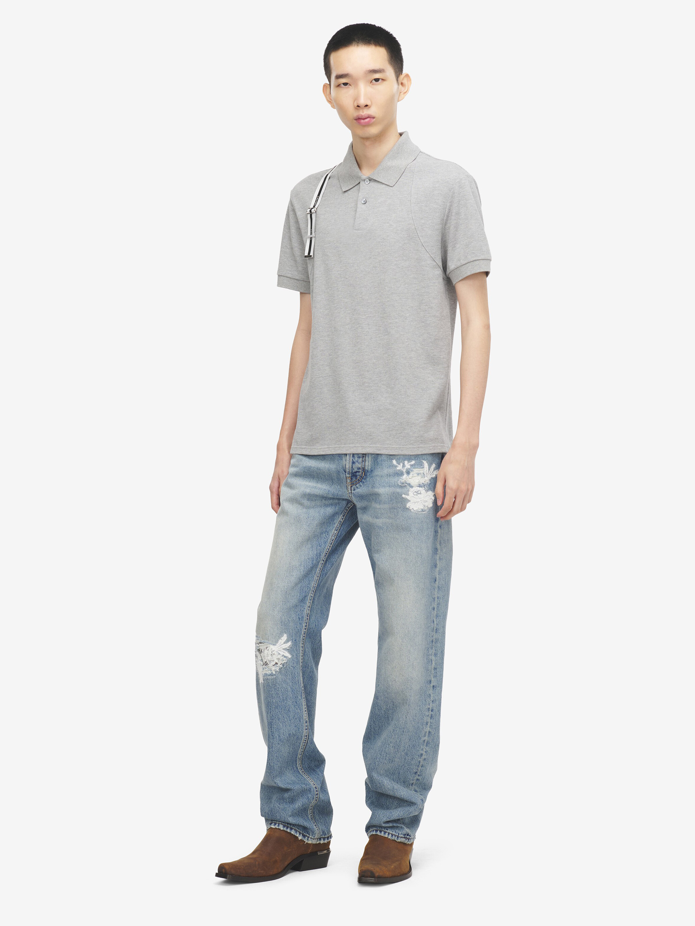 ロゴ ハーネス ポロシャツ in 本体: 100% コットン -  トリミング: 100% コットン -  部分使い: 100% ポリエステル | Alexander McQueen - image 2