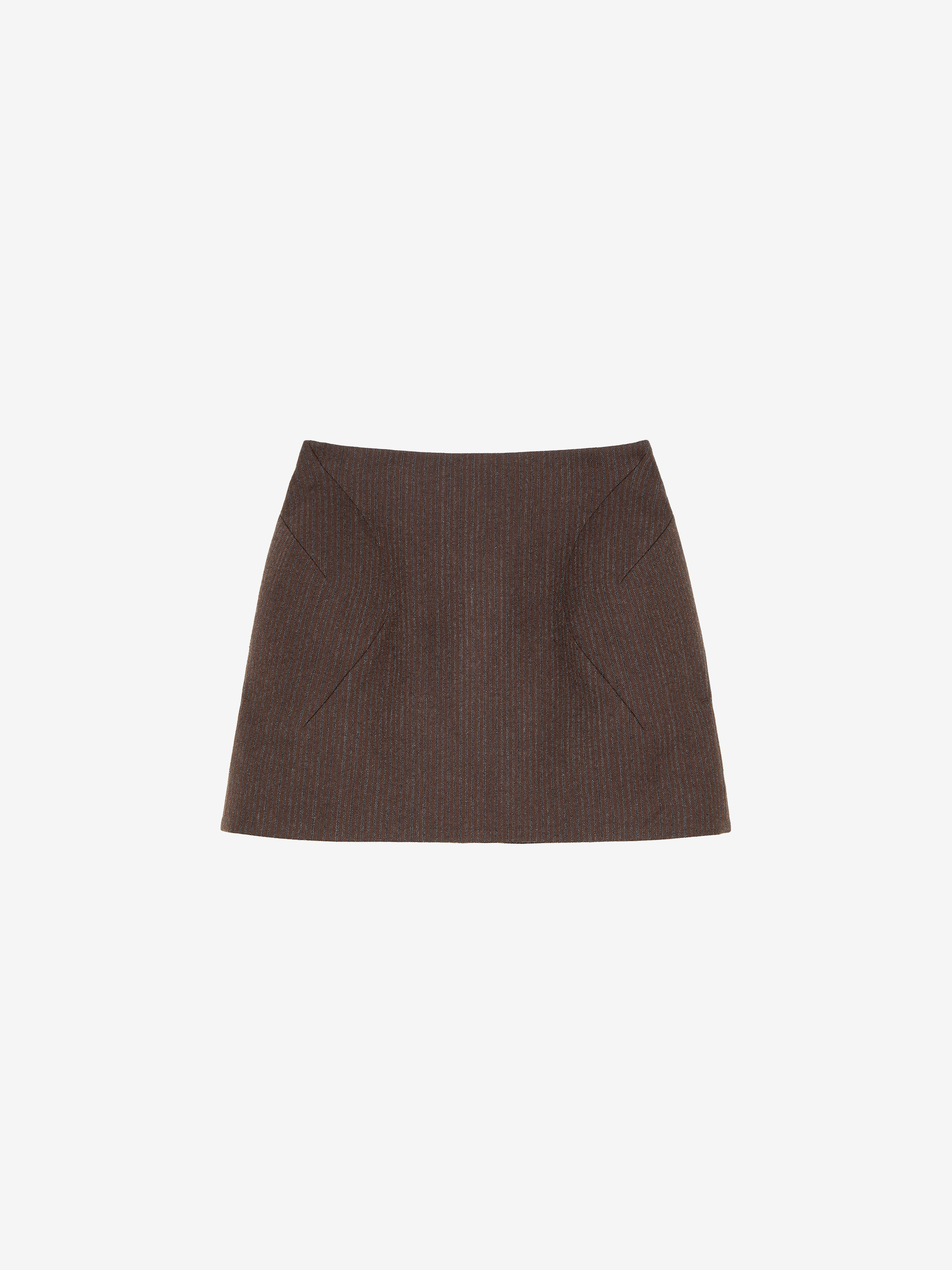 Wool Pinstripe Mini Skirt