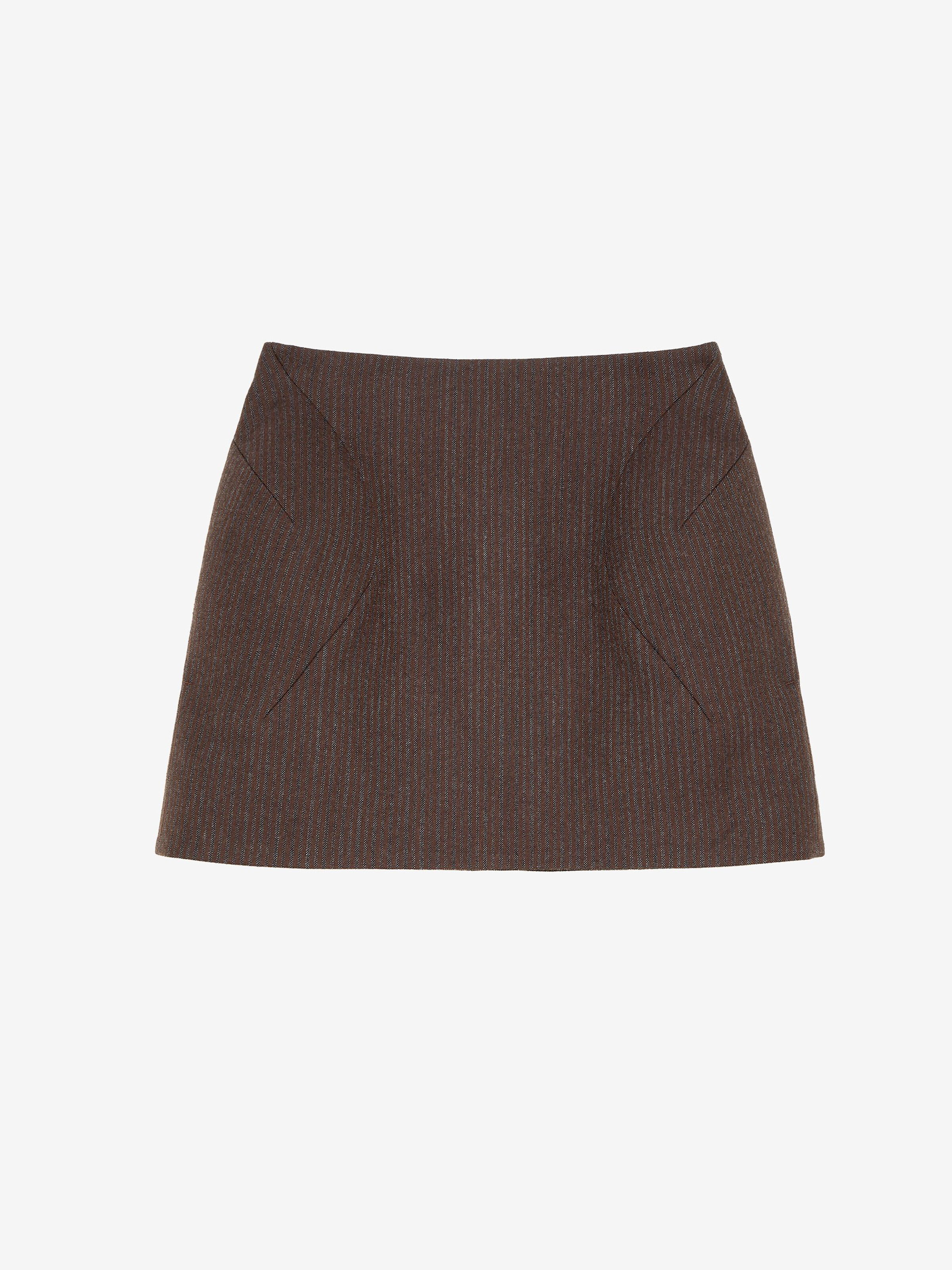 Wool Pinstripe Mini Skirt