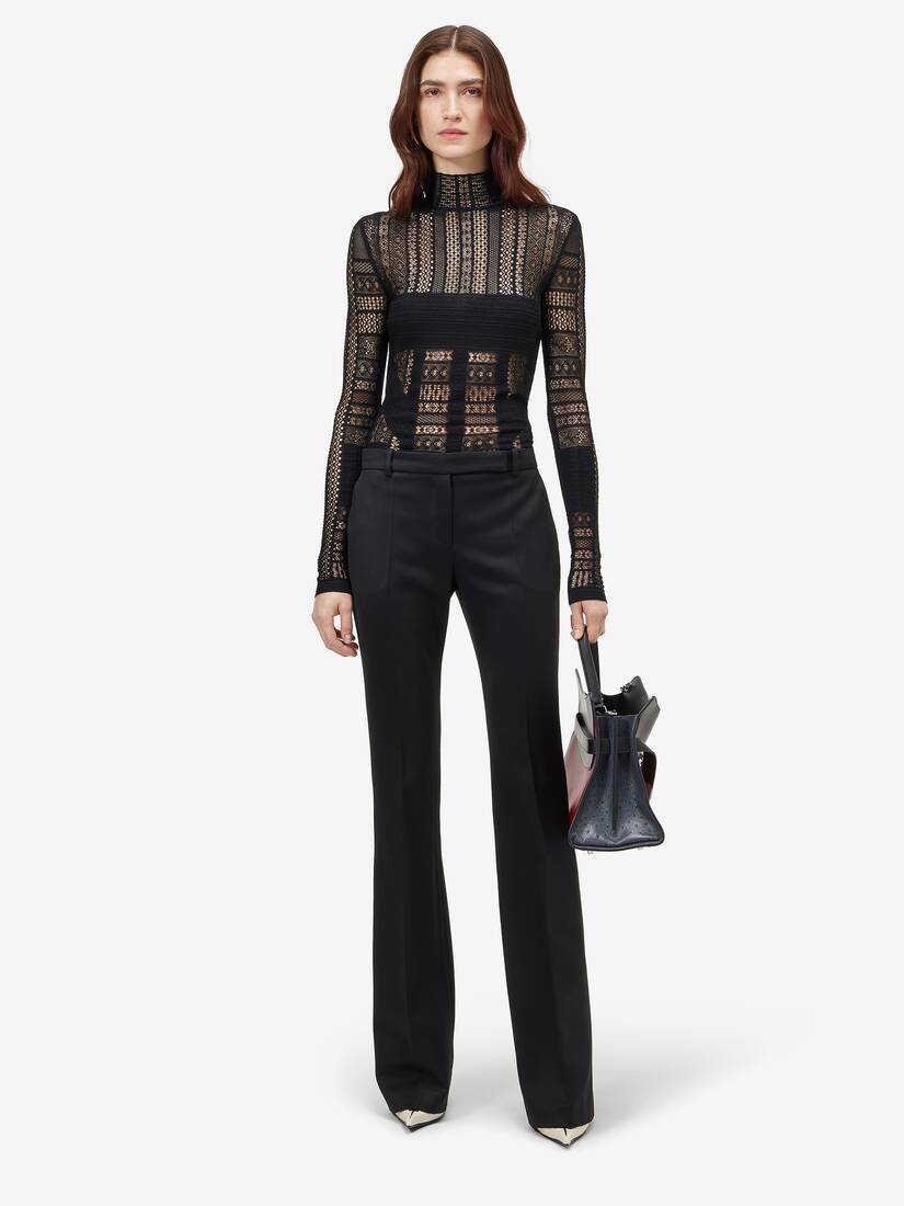 Viscose Knit Lace Top | Alexander McQueen - image 2