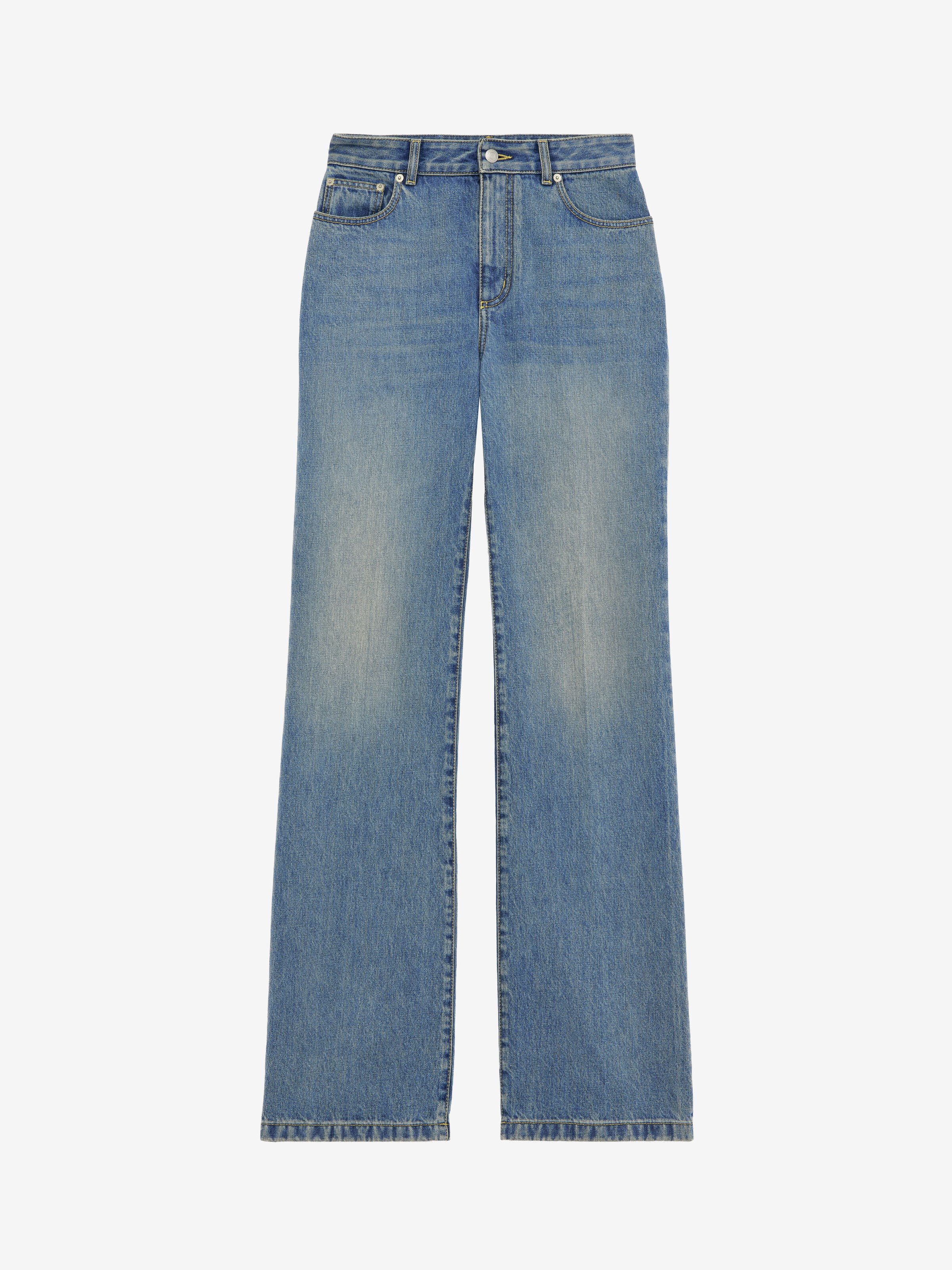 Women's Straight Leg Jeans in Washed Blue in 100% Cotton | Alexander McQueen - image 1